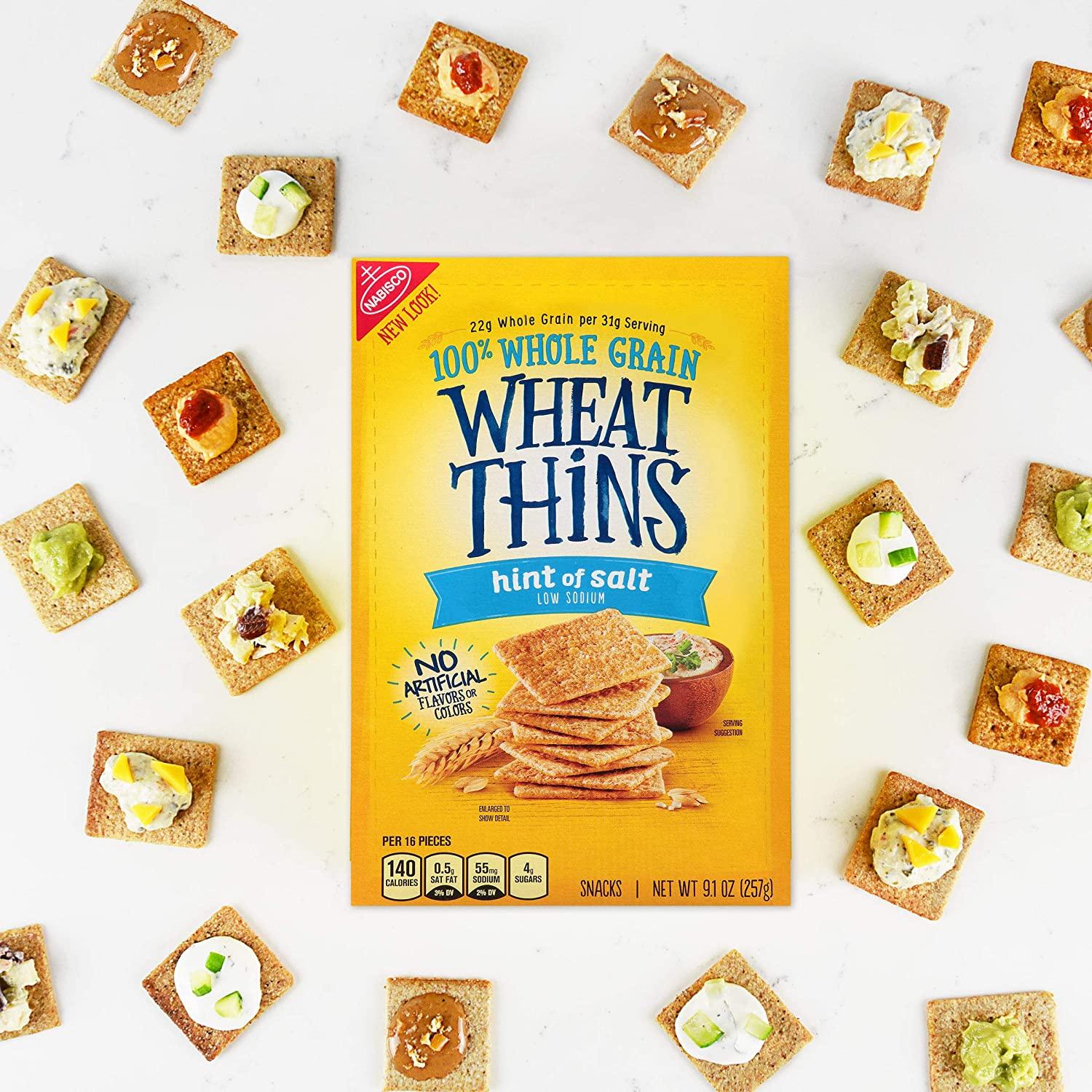 Wheat Thins Hint of Salt Whole Grain Low Sodium Crackers, 9.1 oz