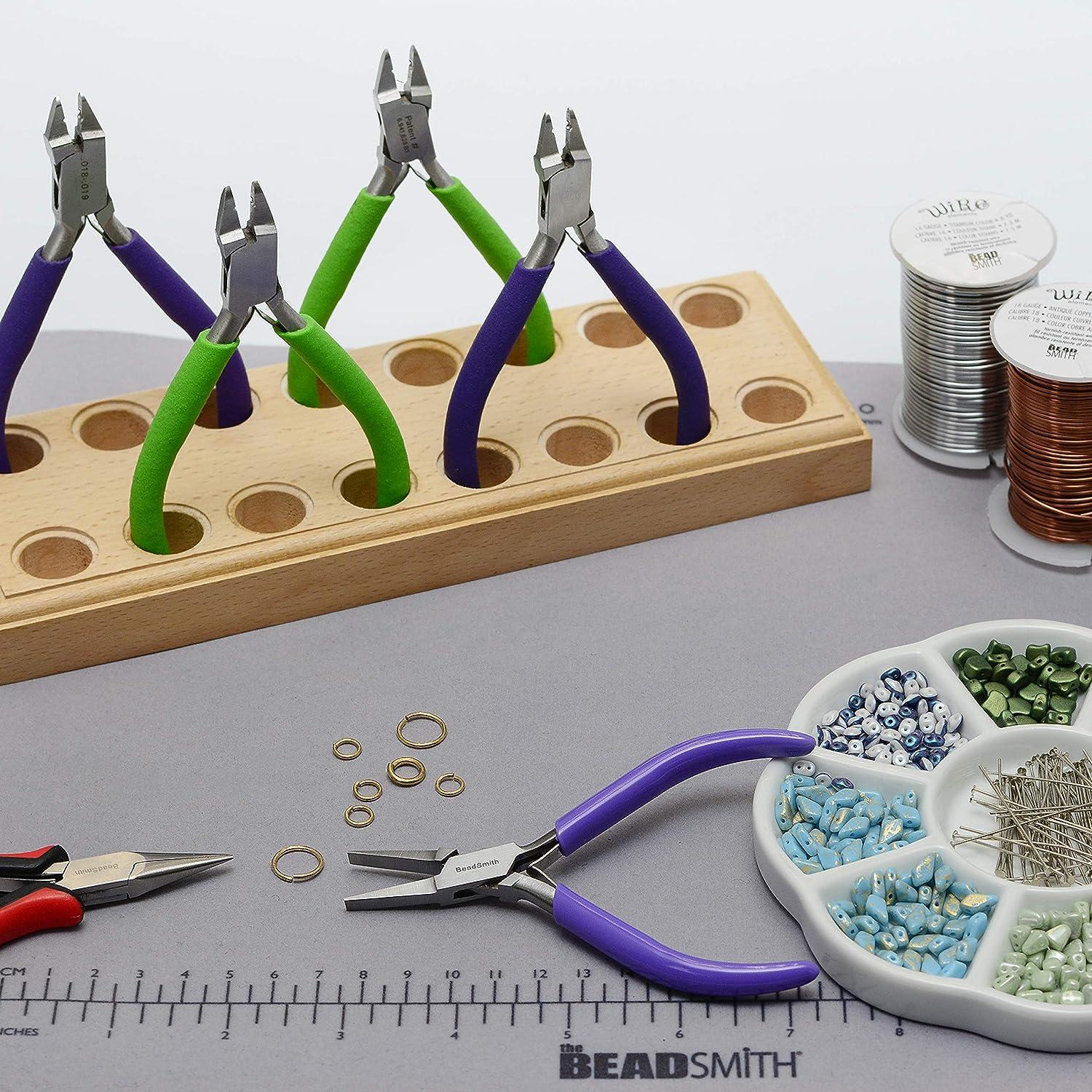 Beadsmith Flat Nose Pliers 4.5 inches Purple Vinyl Grip Handle