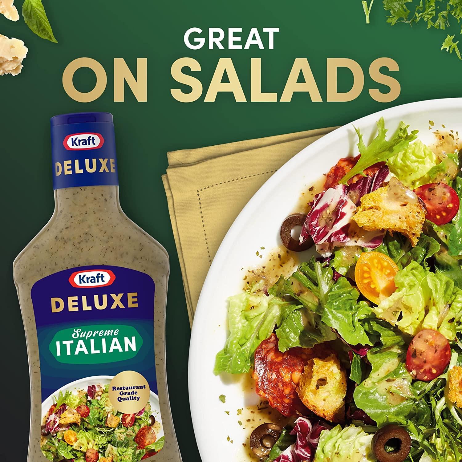 Kraft Deluxe Supreme Italian Salad Dressing - 16 oz Bottle | Buy Now with Express International Delivery | GoSupps.com Kraft Deluxe Supreme Italian Salad Dressing - 16 oz Bottle | Buy Now with Express International Delivery | GoSupps.com