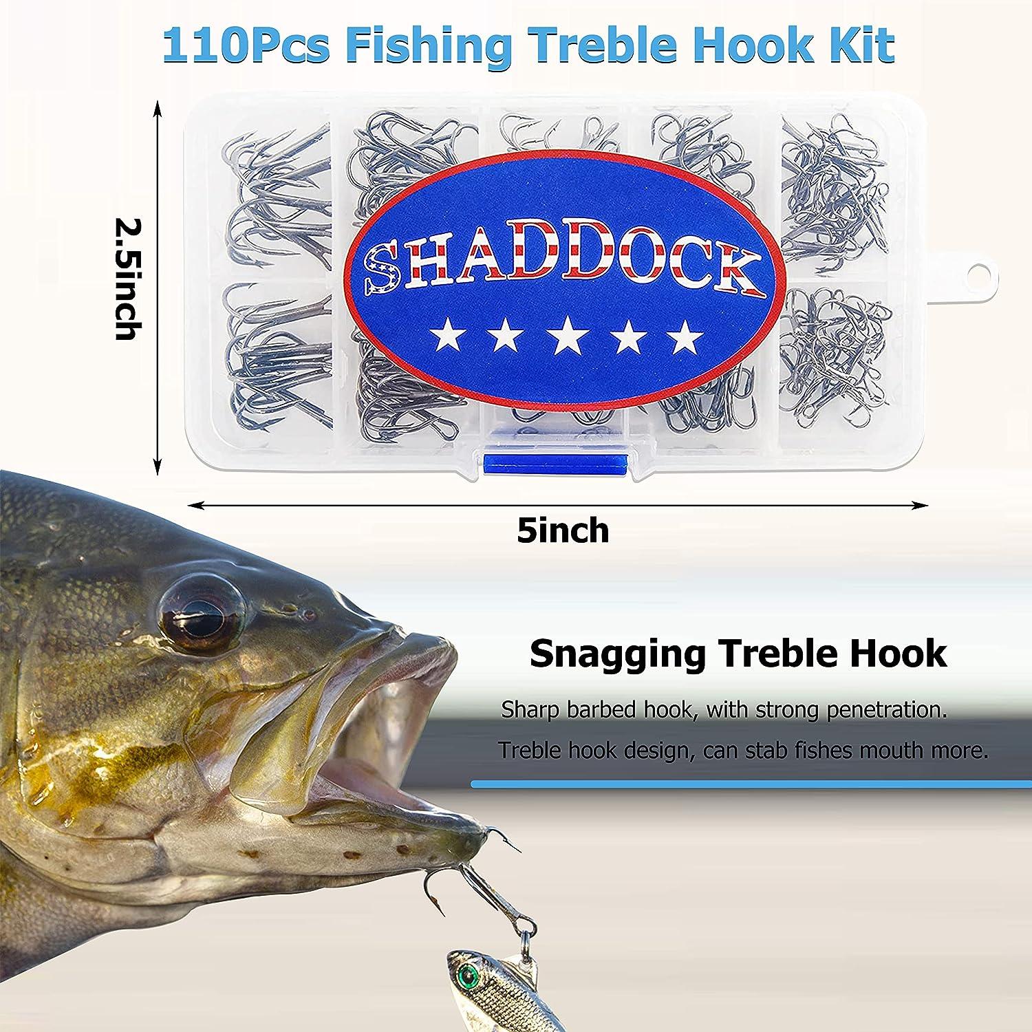 50 Hameçons Triple (Treble Hooks) – Tailles 2,4,6,8,10 – Pour Carpe Et Poissons De Mer