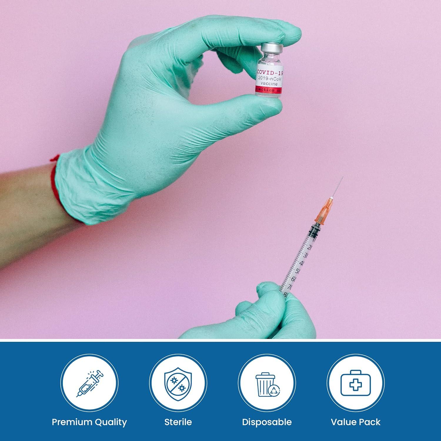 TKMD 25G x 1 Safety Needles Individually Wrapped Needles for Injections