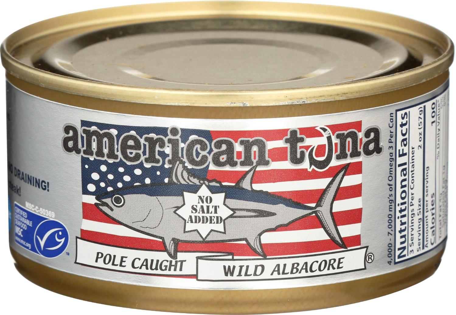 American Tuna MSC Certified Sustainable Albacore No Salt Added, 6oz