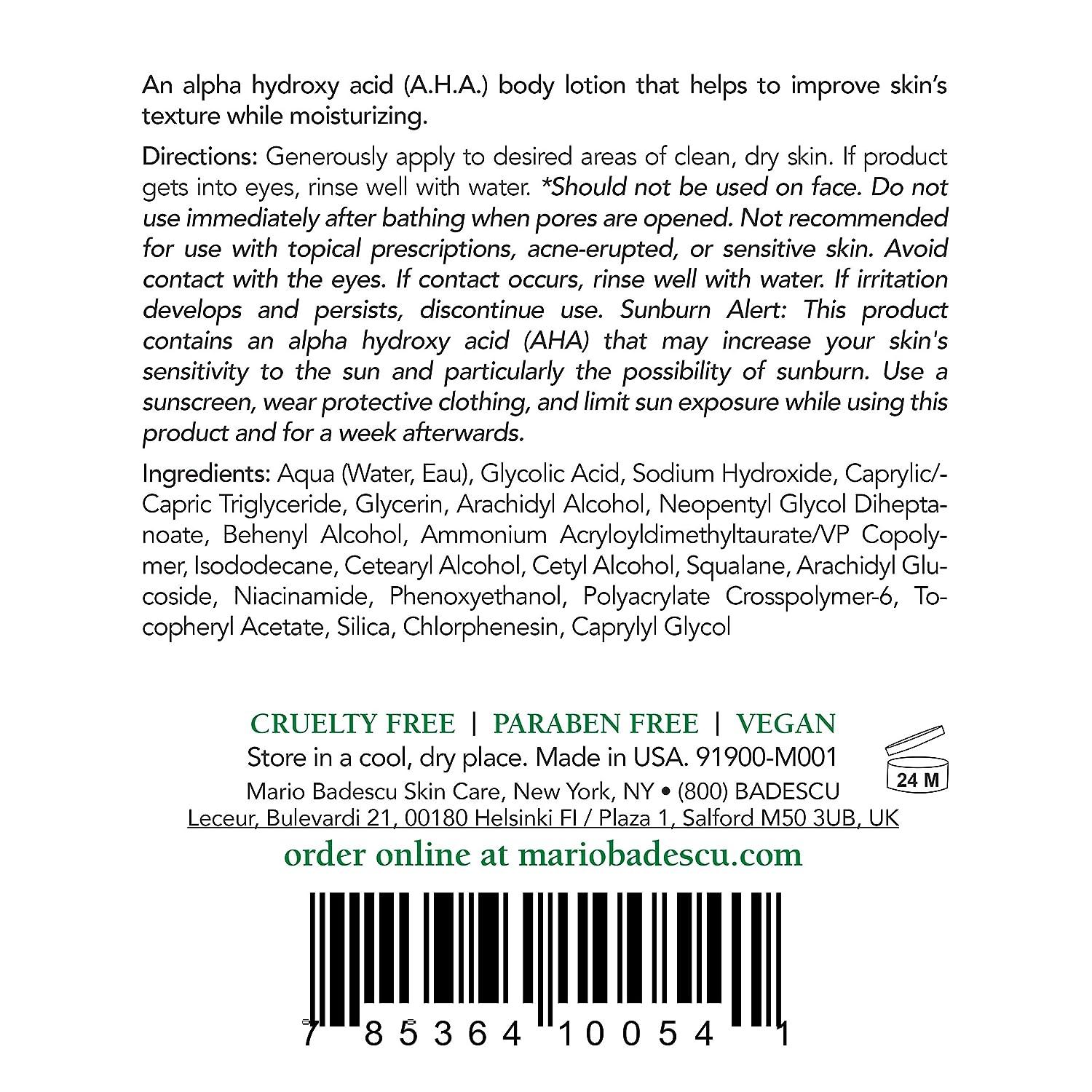 Mario Badescu AHA Body Lotion 6 oz.