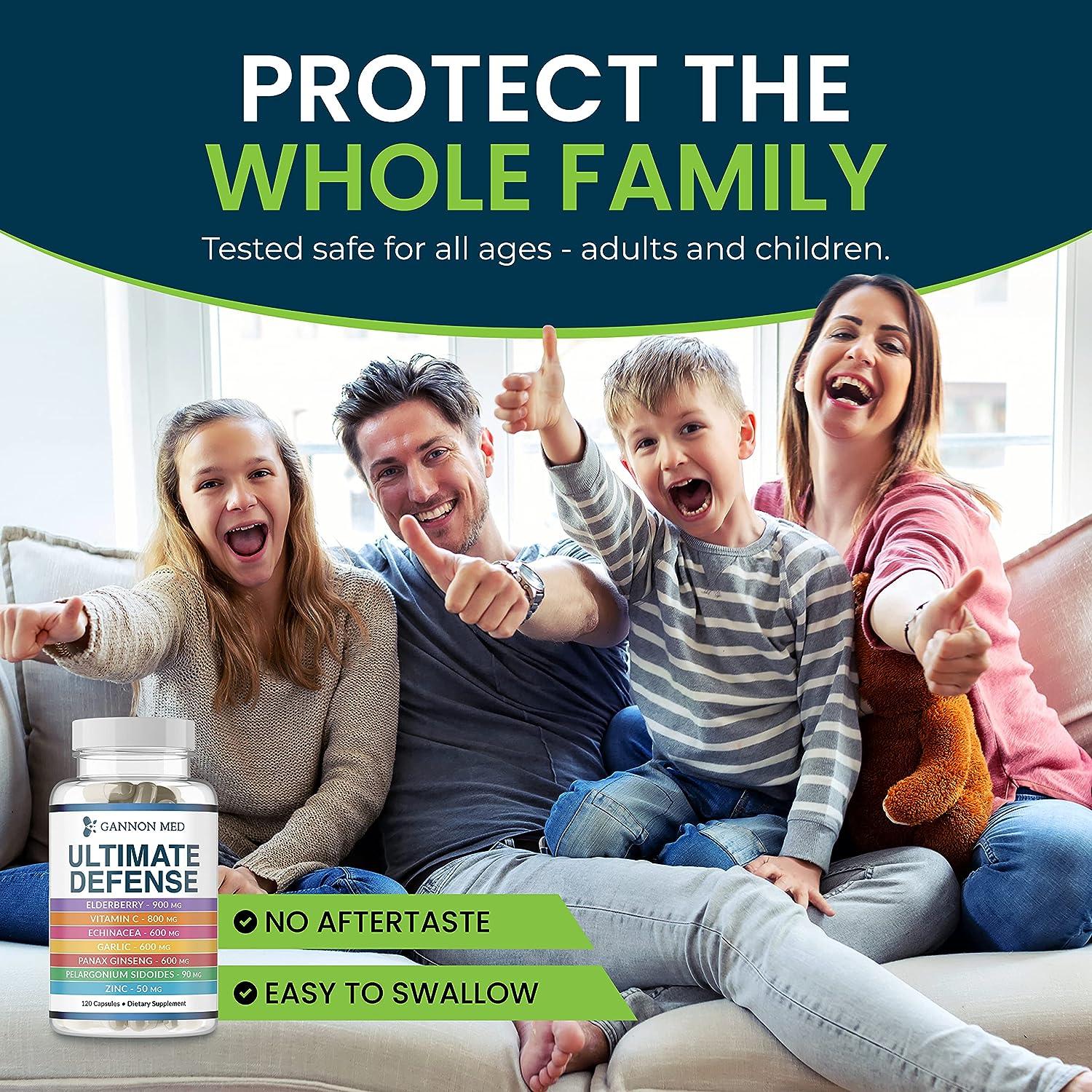 GANNON MED Ultimate Defense Immunity Vitamins 120 Capsules for Adults