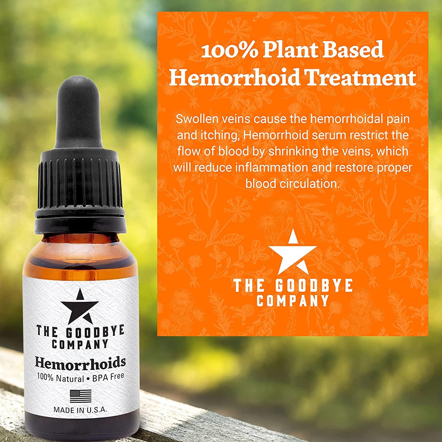 Goodbye Hemorrhoids Natural Vegan Hemorrhoid Healing Serum, Cream to