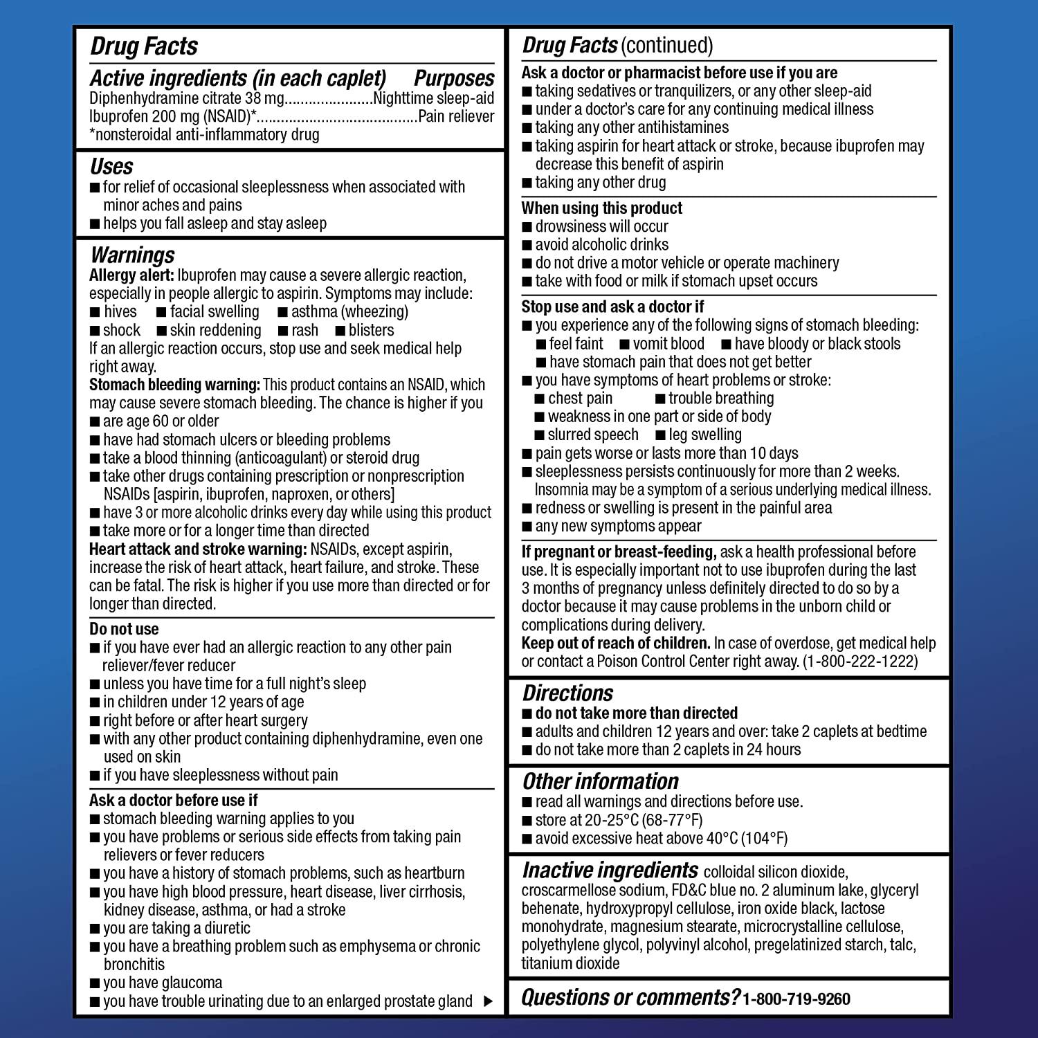 Amazon Basic Care Ibuprofen PM, Ibuprofen and Diphenhydramine Citrate