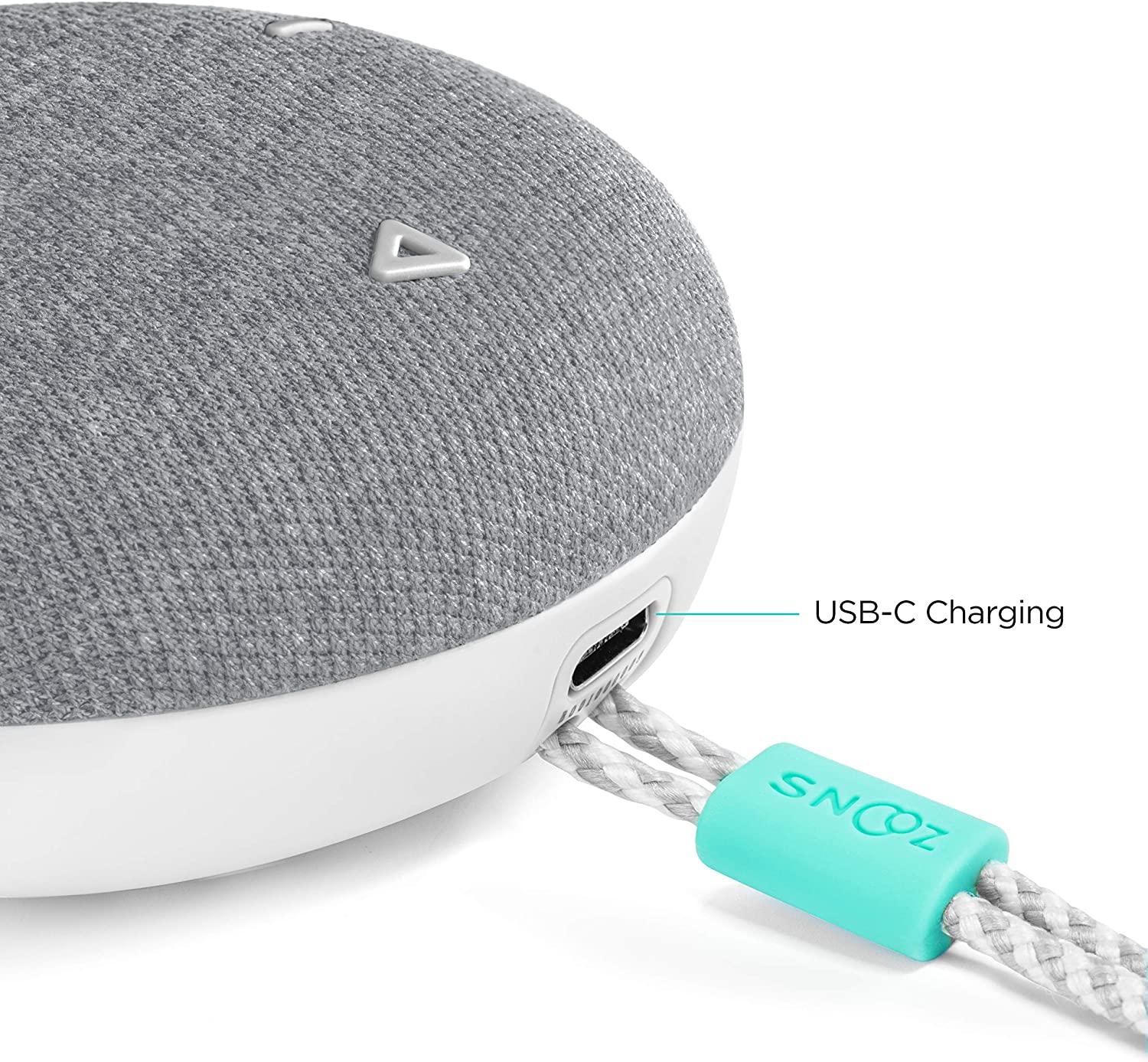 SNOOZ Go - Travel White Noise Sound Machine - Portable, Non-Looping White  Noise, Pink Noise, and Fan Sounds Plus Bluetooth Speaker and Night Light -  Charcoal