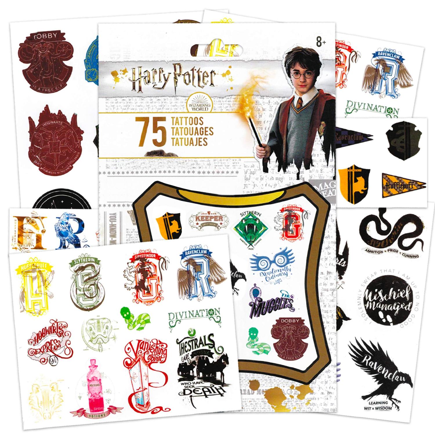 Harry Potter Tattoos for Kids Party Favors Bundle 75 Ct Harry Potter  Temporary Tattoos for Adults Teens (Harry Potter Costume Accessories)