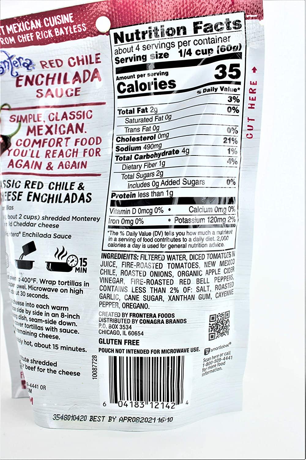 Frontera Enchilada Red Chili Sauce Pouch, 8.0 Ounce (Pack of 2)