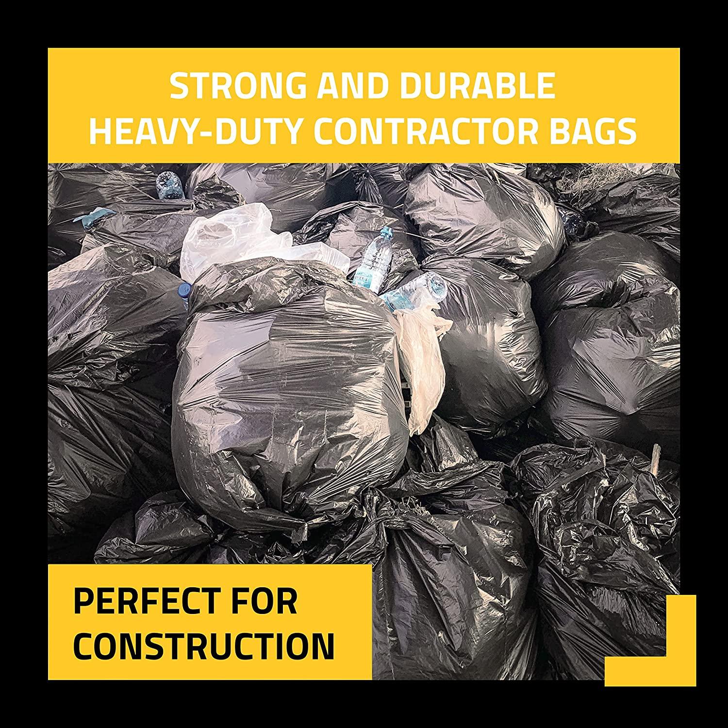 Haulmark Industrials 42-45 Gallon Black Trash Bags, 50 Count Bulk Pack,  Heavy Duty 3 MIL Contractor Garbage Bags, Foodservice, Janitorial,  Commercial, Outdoor, Lawn, Leaf, Can Liners