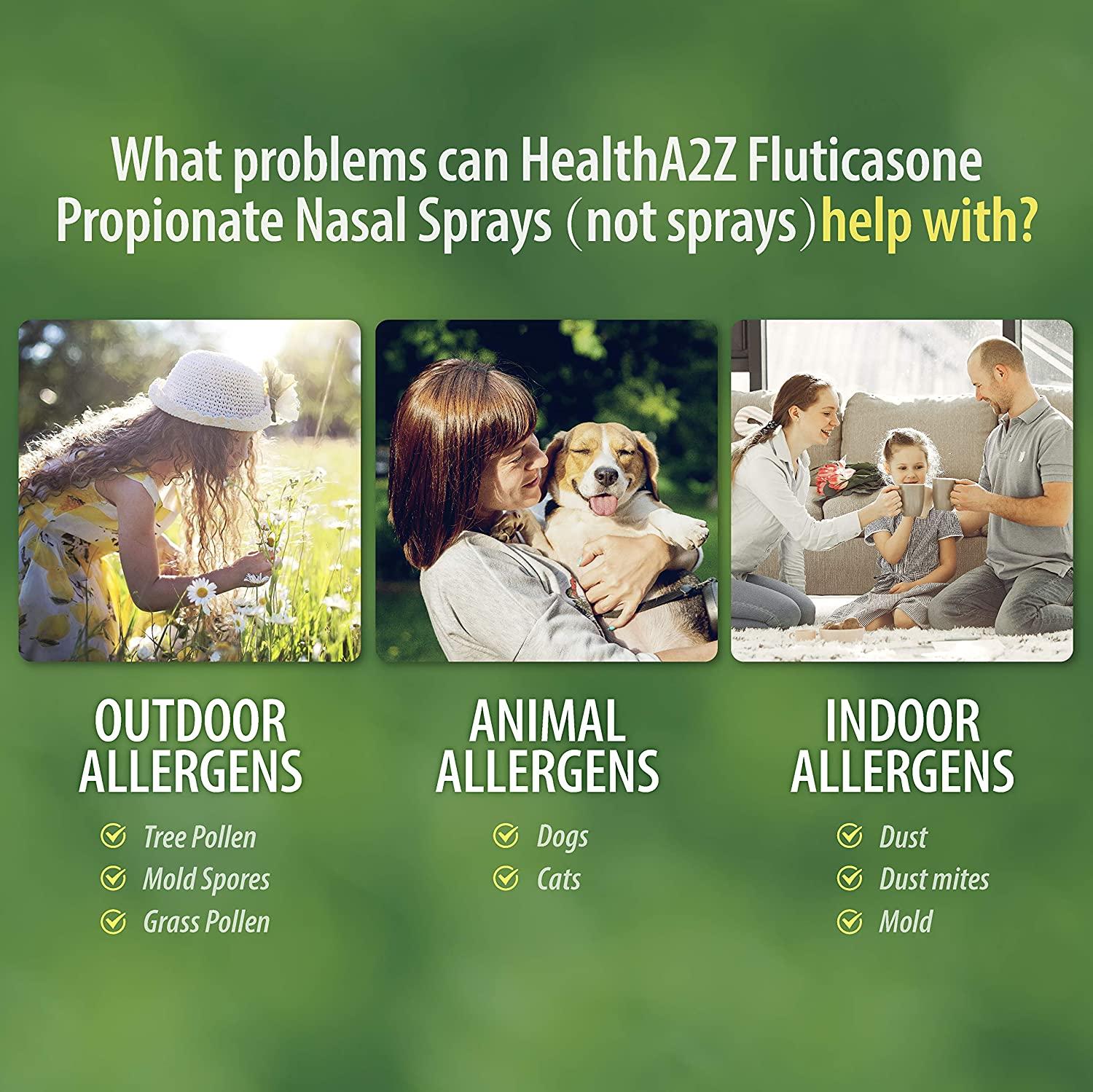 HealthA2Z Fluticasone Propionate Nasal Spray 2 Pack 120 Sprays 24