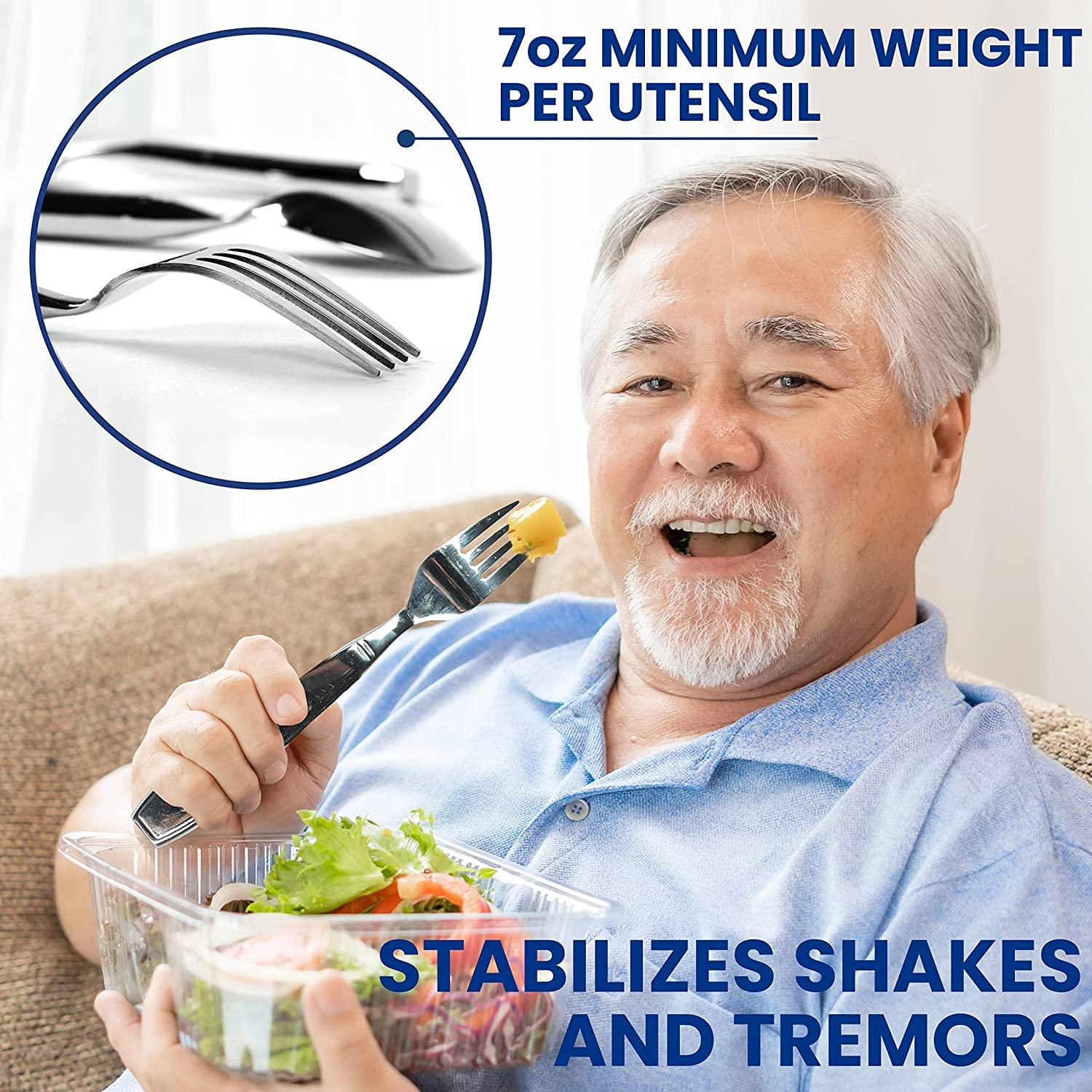 BunMo Weighted Utensils for Tremors and Parkinson's Heavy Silverware