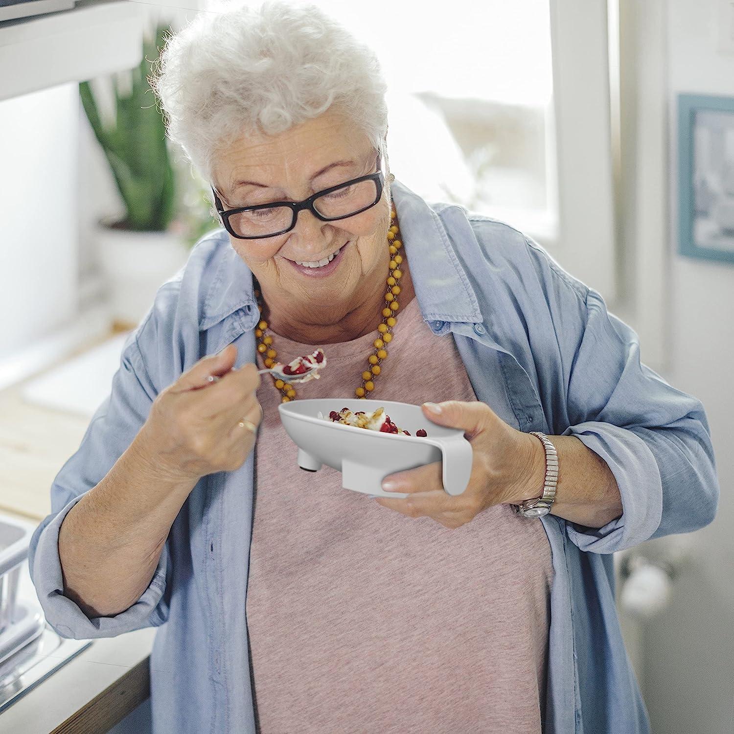 Small Scoop Plates for Elderly Adaptive Plates with Handles, One