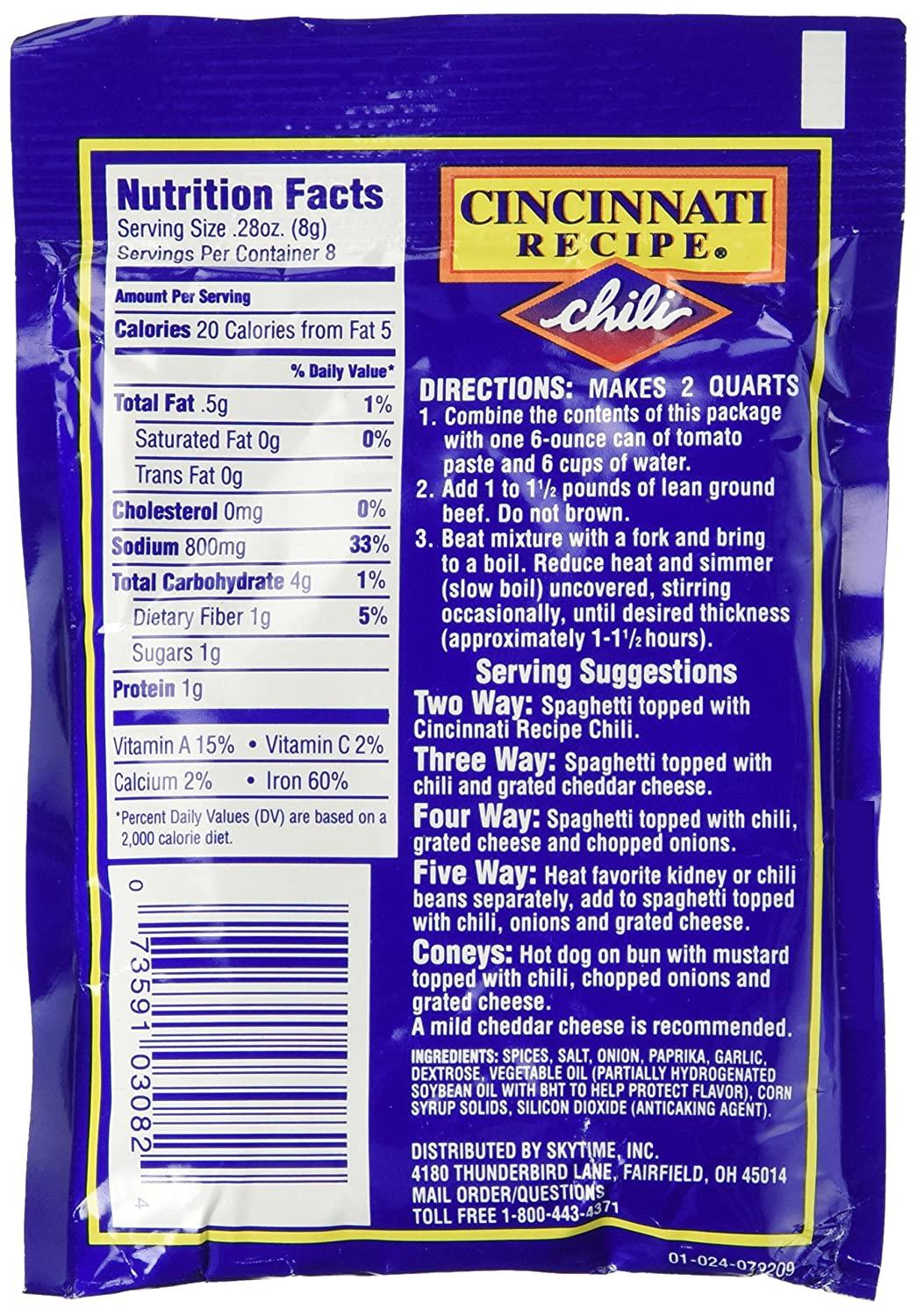 12 Pack Cincinnati Chili Mix packets