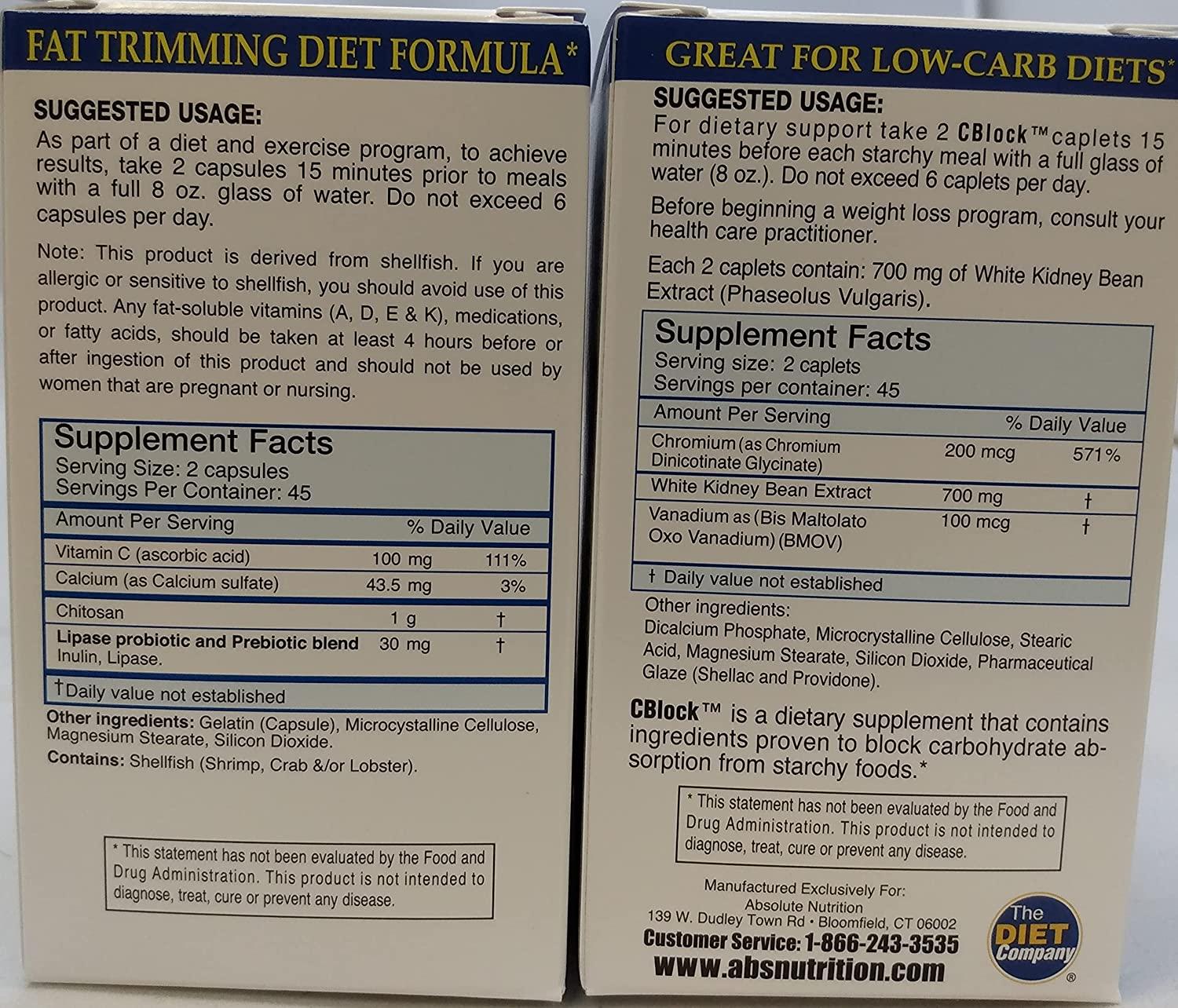 Absolute Nutrition, Carb Blocker and Fat Blocker, Dynamic Duo 1 Count