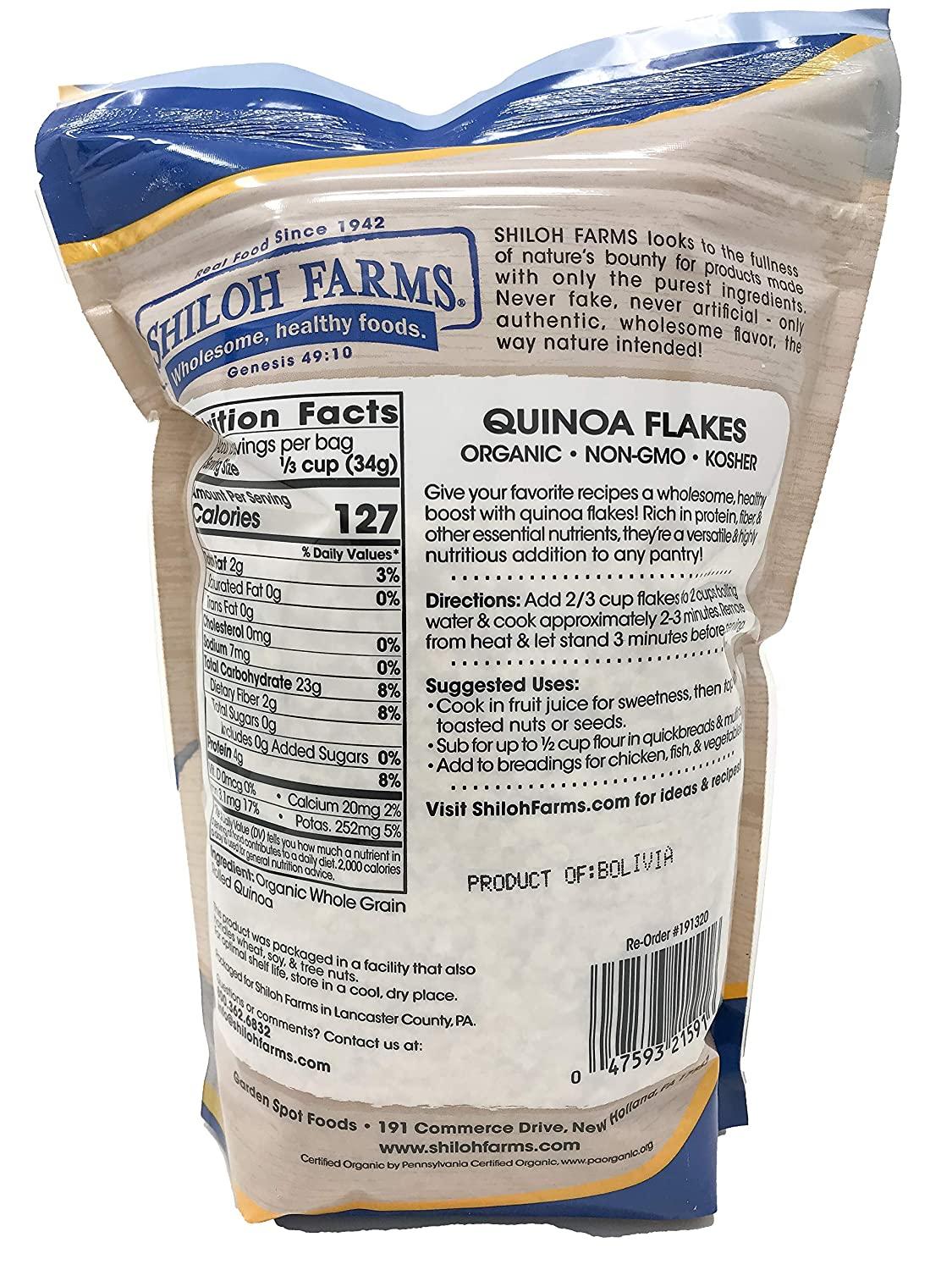 Shiloh Farms Organic Quinoa Flakes 16oz 2 Pack Nutritious & Gluten