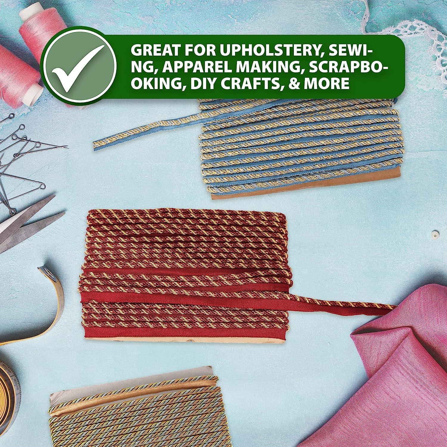 Mandala Crafts Twisted Lip Cord Trim by The Yard Navy Blue Lip