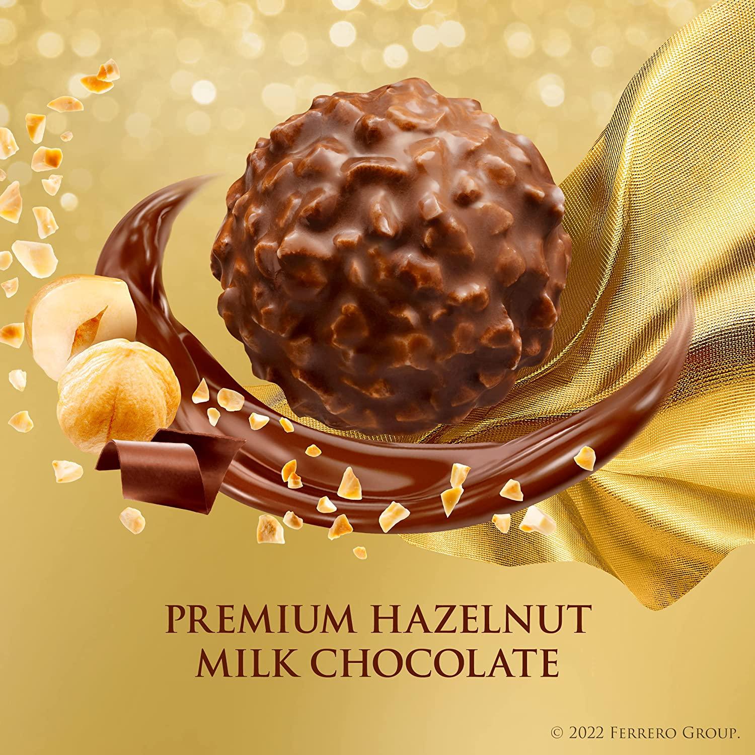 Ferrero Rocher Fine Hazelnut Milk Chocolate, 42 Count, Chocolate Candy