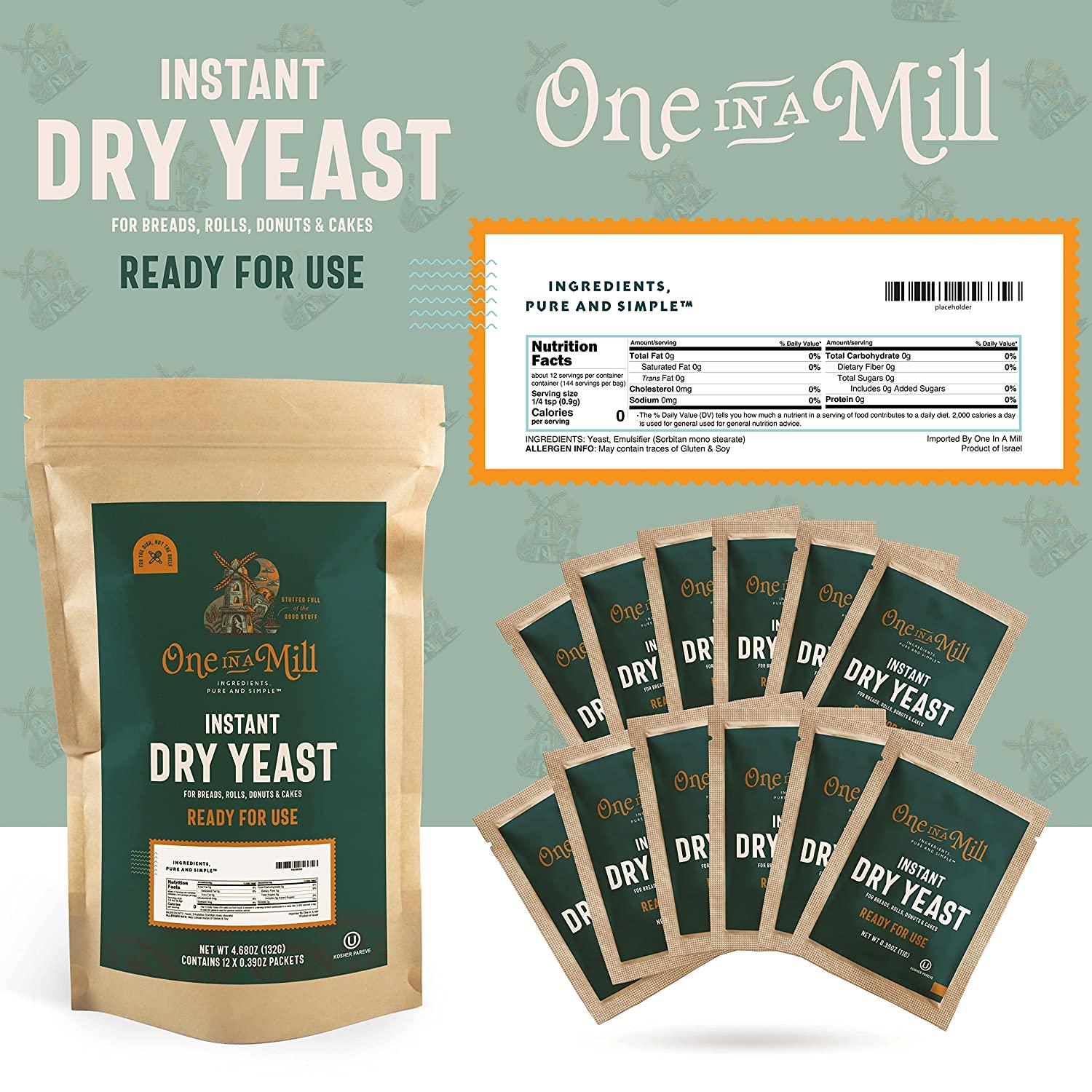 One in a Mill Instant Dry Yeast Packets Fast Acting Self Rising Yeast