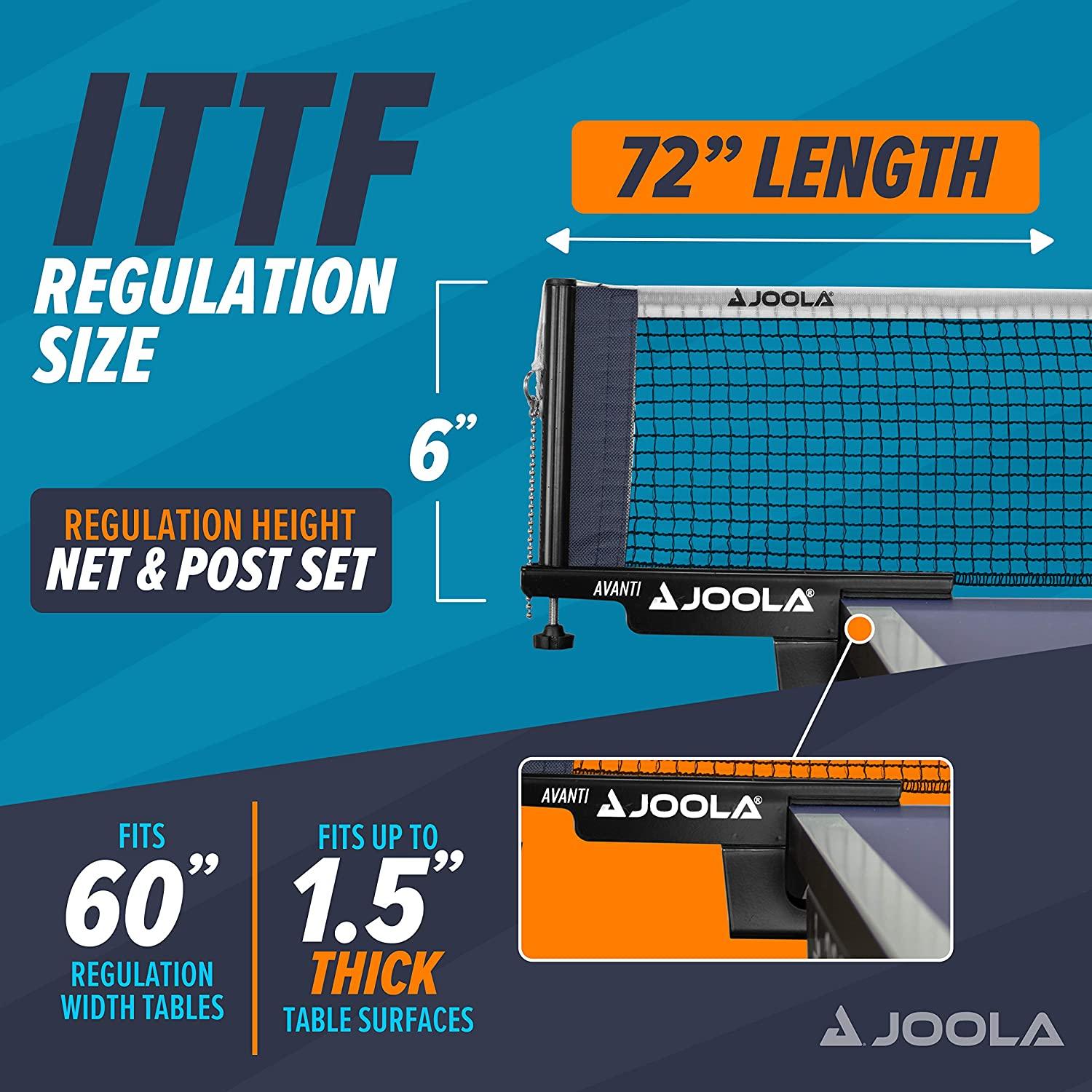 JOOLA Premium Avanti Table Tennis Net & Post Set Portable 72