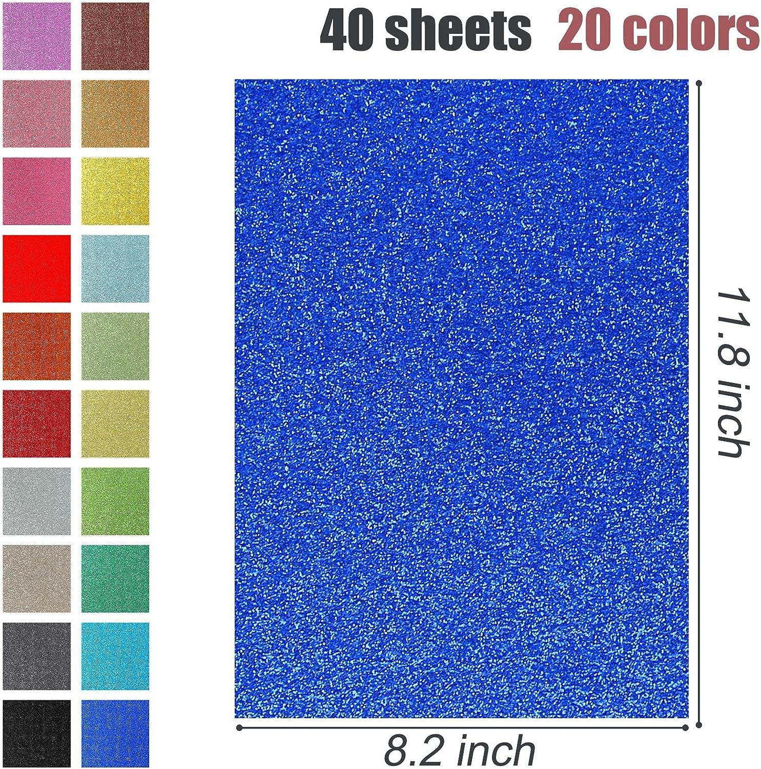 BigOtters Glitter Cardstock Paper 40 Sheets Sparkly Paper Premium Craft