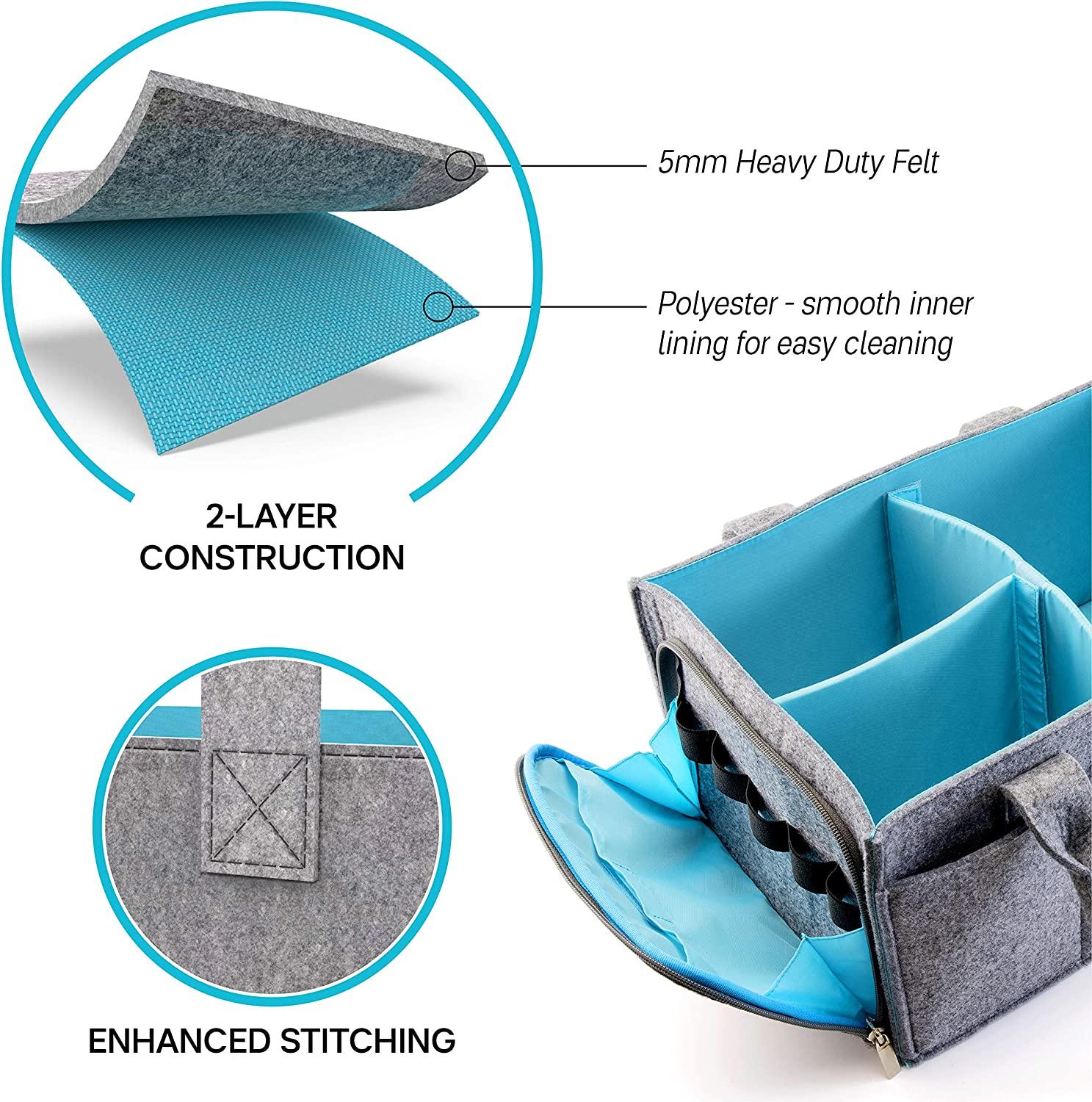 Koop Pearliky Felt Diaper Storage Bag Kid Diaper Portable Nursery Storage Bin Car Travel Bag - View #8