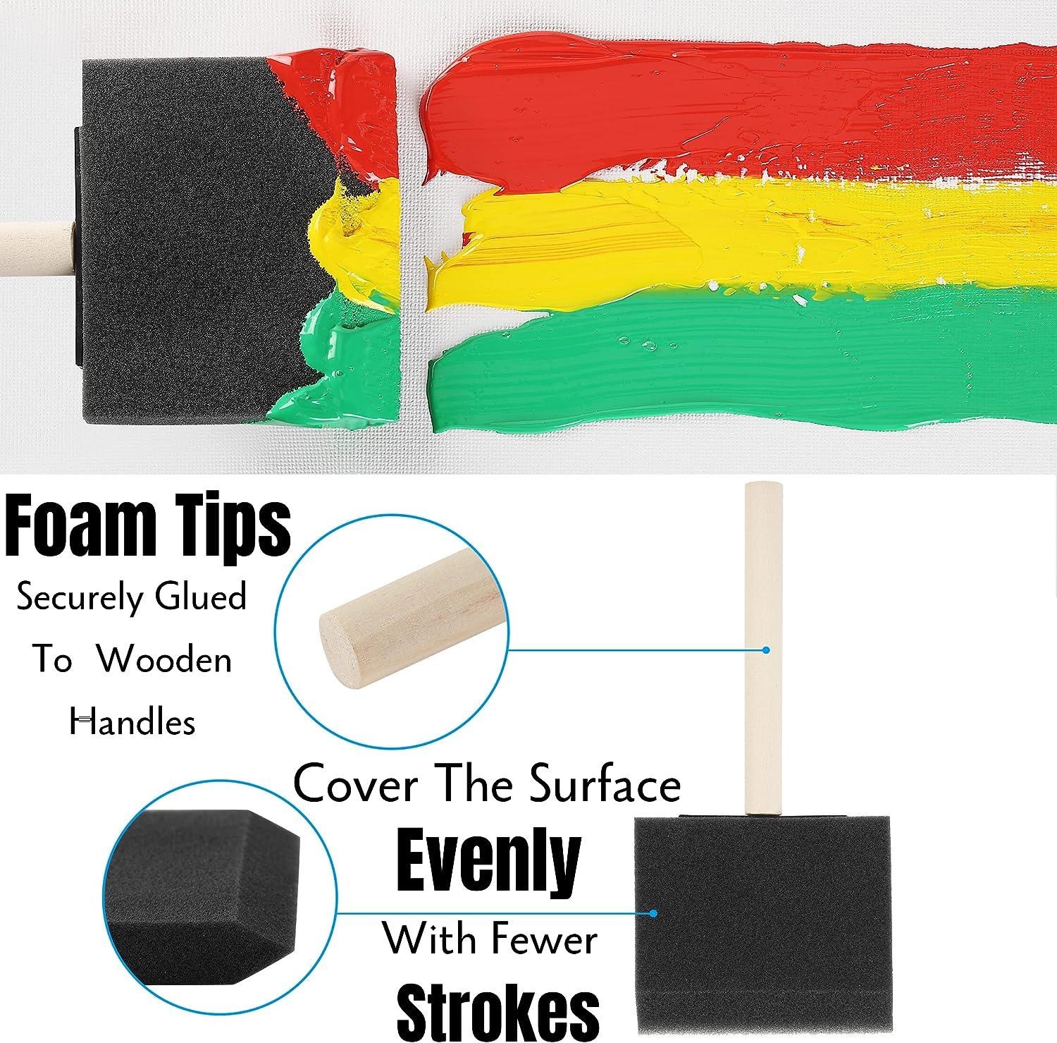 Bates- Foam Paint Brushes Assorted Sizes 20 Pack Sponge Paint