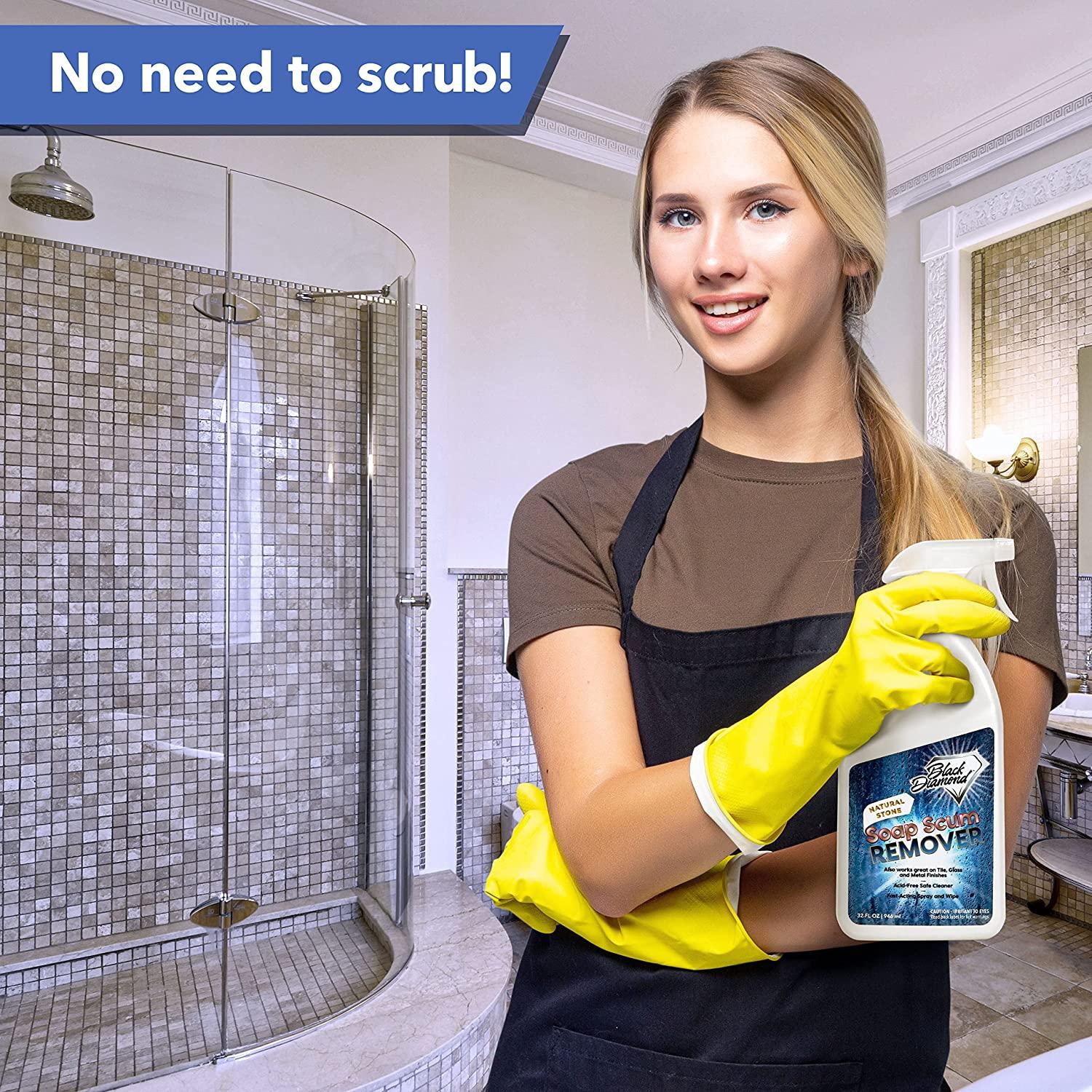 Natural Stone Shower Soap Scum Remover Spray for Cleaning, Bathtubs