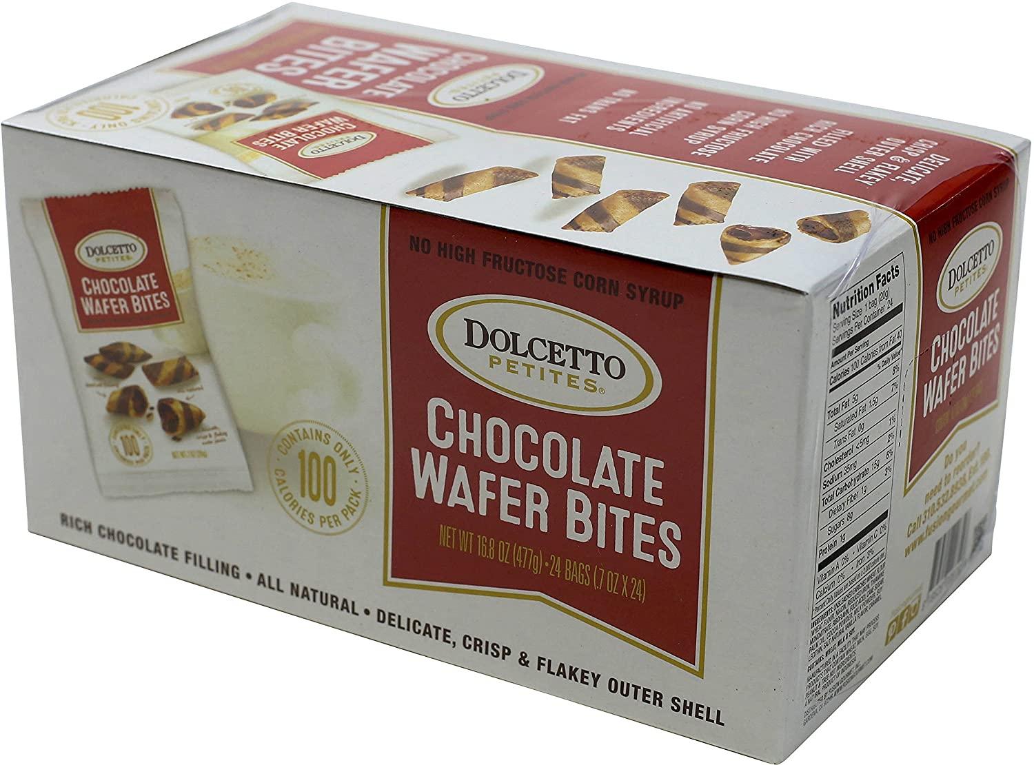 Dolcetto ChocolateFilled Wafer Bites, 0.7 Ounce (Pack of 24)