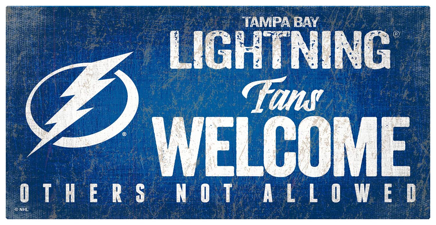 NHL Tampa Bay Lightning Unisex Tampa Bay Lightning Fans Welcome Sign, Team  Color, 6 x 12