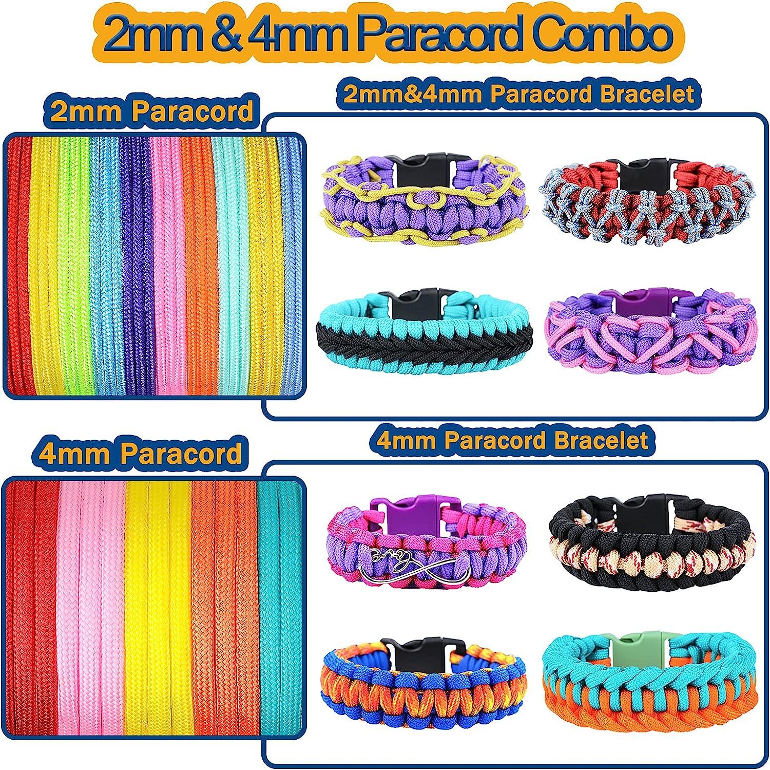 MONOBIN Paracord Bracelets Kit - 30 Colors 4mm Paracord & 6 Colors 2mm  Paracord with FID Paracord Craft Kit with Complete Accessories for Kids and  Adult Making Various Paracord Projects Multicolor
