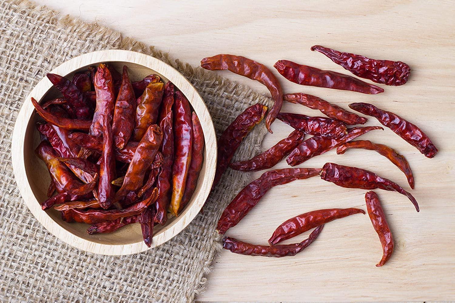 Chile De Arbol 5oz Dried Whole Red Chili Peppers, Premium All Natural
