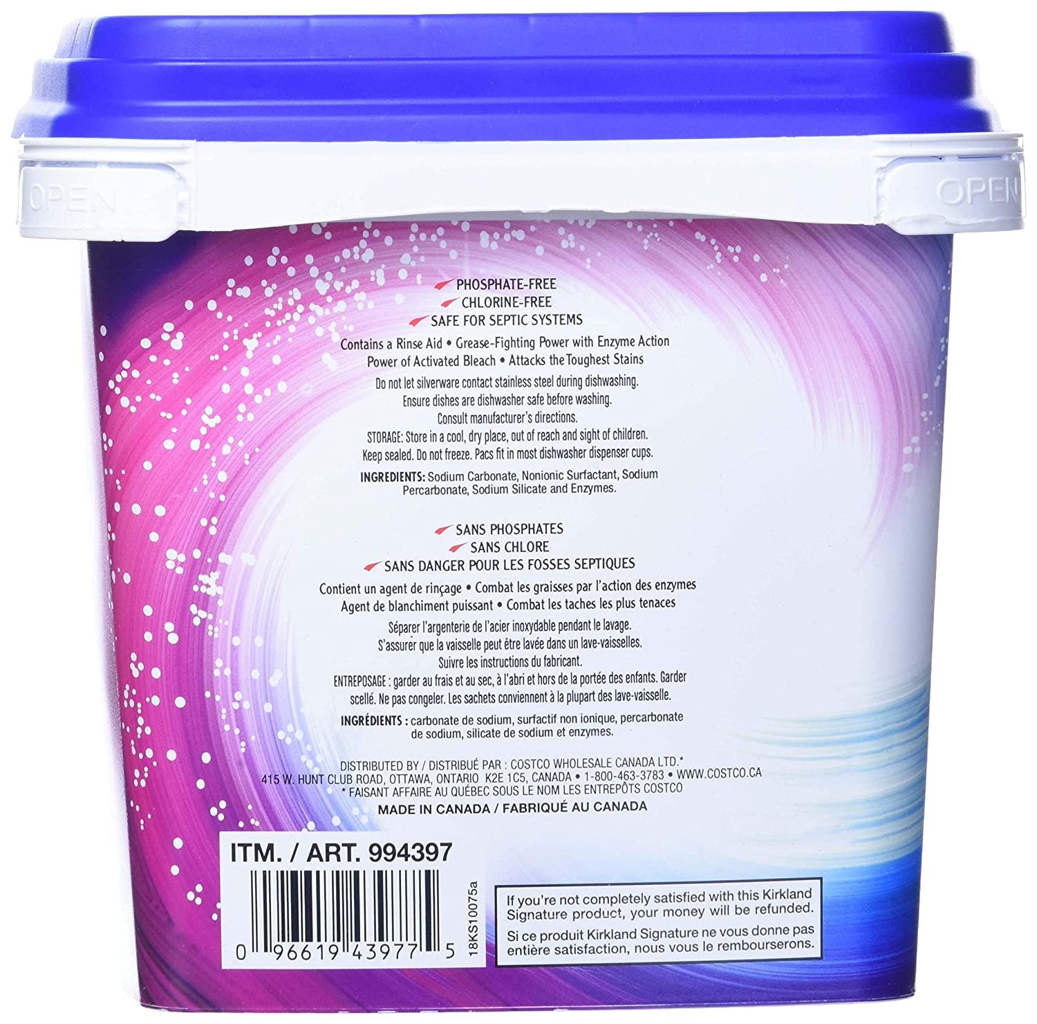 Kirkland Signature Easy to Use, Streak Free Premium Dishwasher Pacs