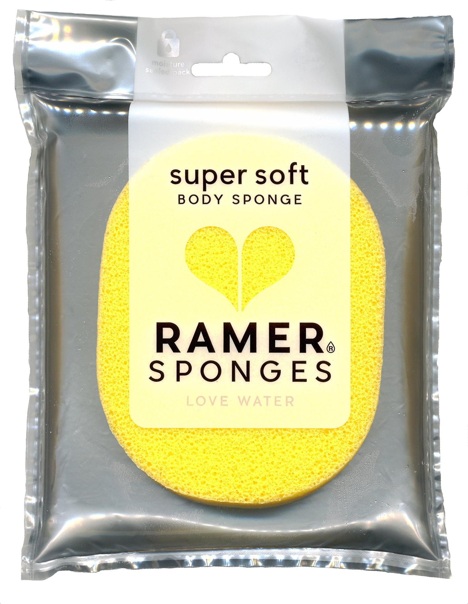 Ramer Shower Sponge Super Soft Body Sponge Small (Yellow Sunburst Yellow