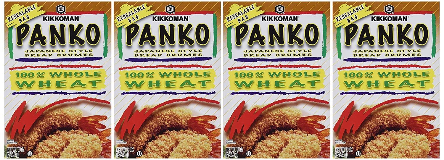 Kikkoman Panko Japanese Style Bread Crumbs Whole Wheat (Pack of 4)