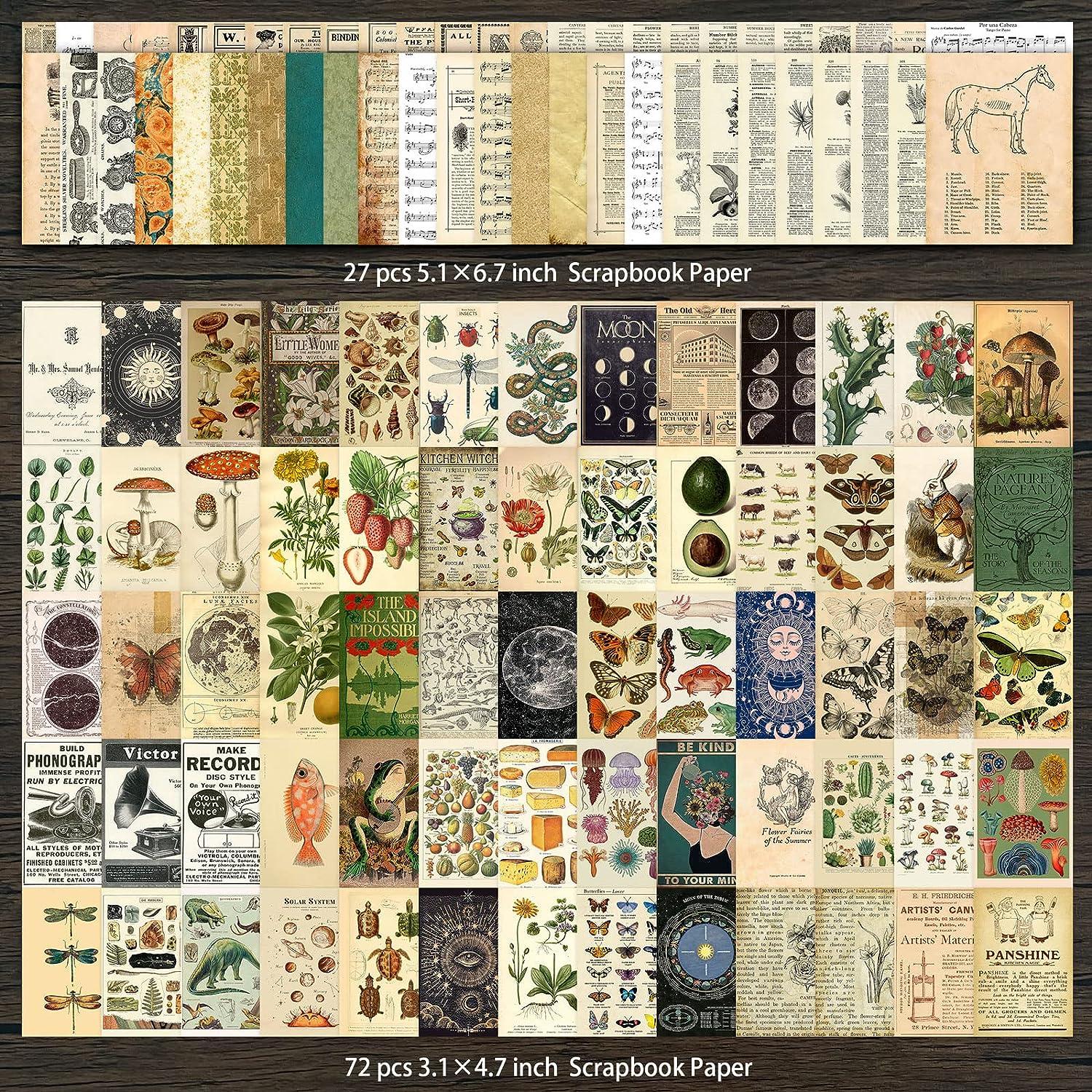 600 Pieces Vintage Stickers Journaling Paper Antique Scrapbooking Journaling  Paper Aesthetic Scrapbook Paper Stickers 