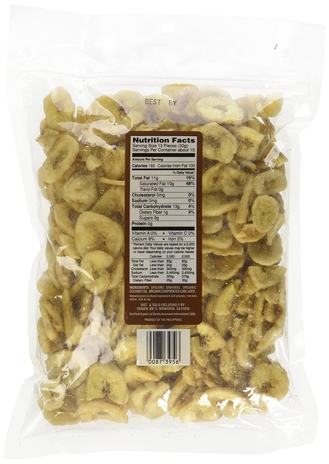 Trader Joe's Organic Banana Chips 16 Oz. (Pack of 3)