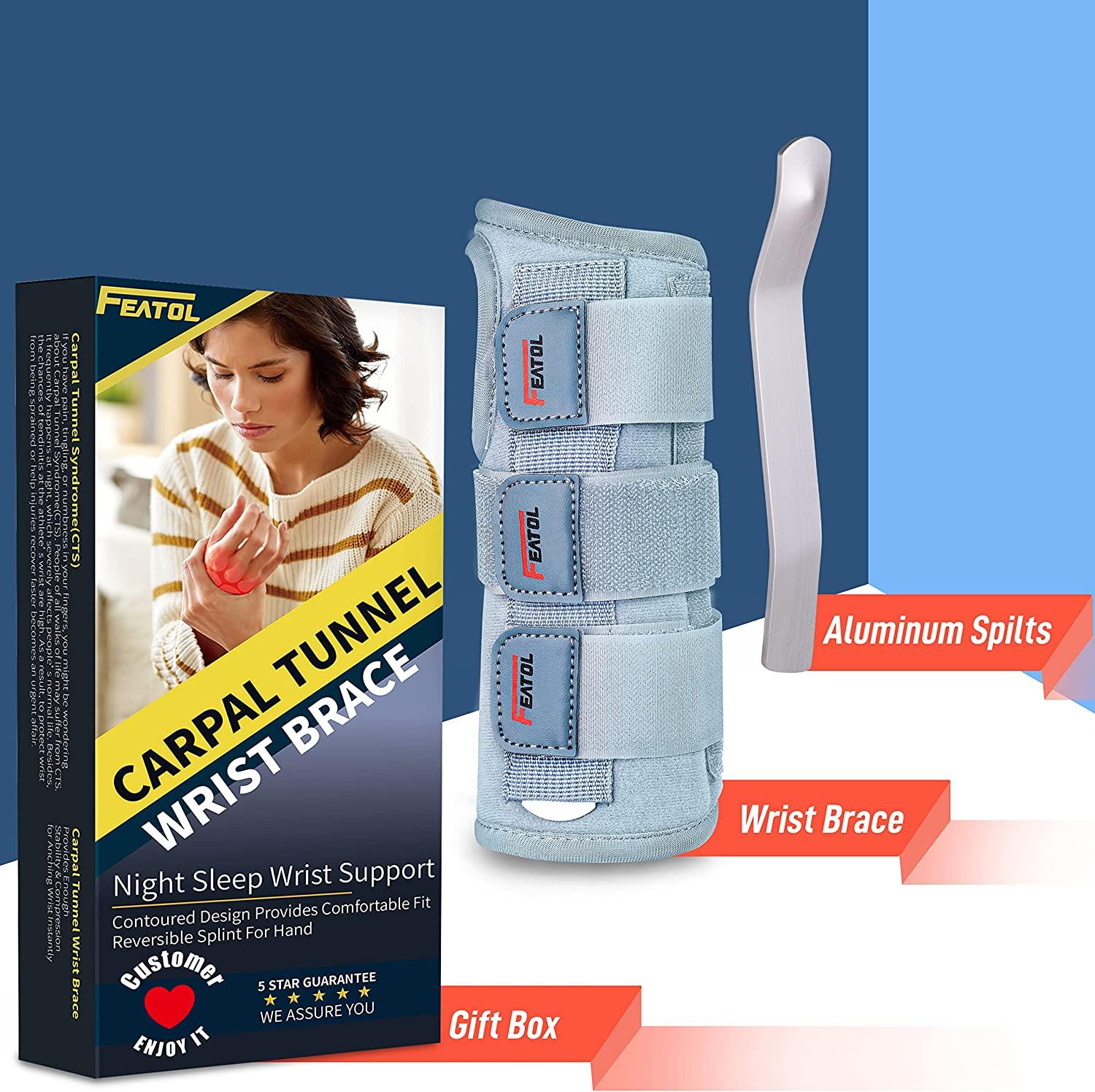 Wrist Brace Carpal Tunnel for Women Men, Adjustable Night Sleep Support