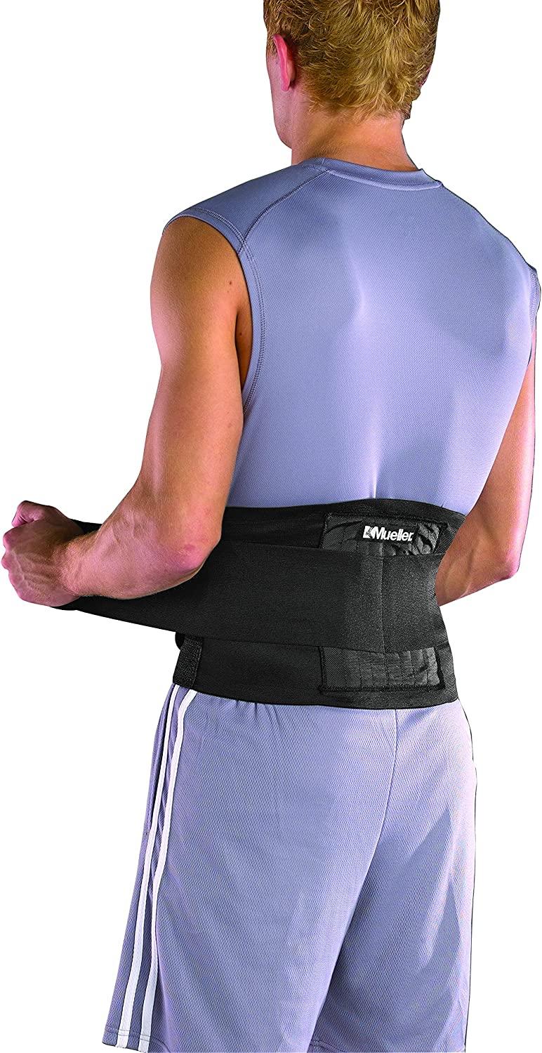 Mueller Sports Medicine Adjustable Back Brace, Back Support, for Men and  Women, Black, One Size OSFM