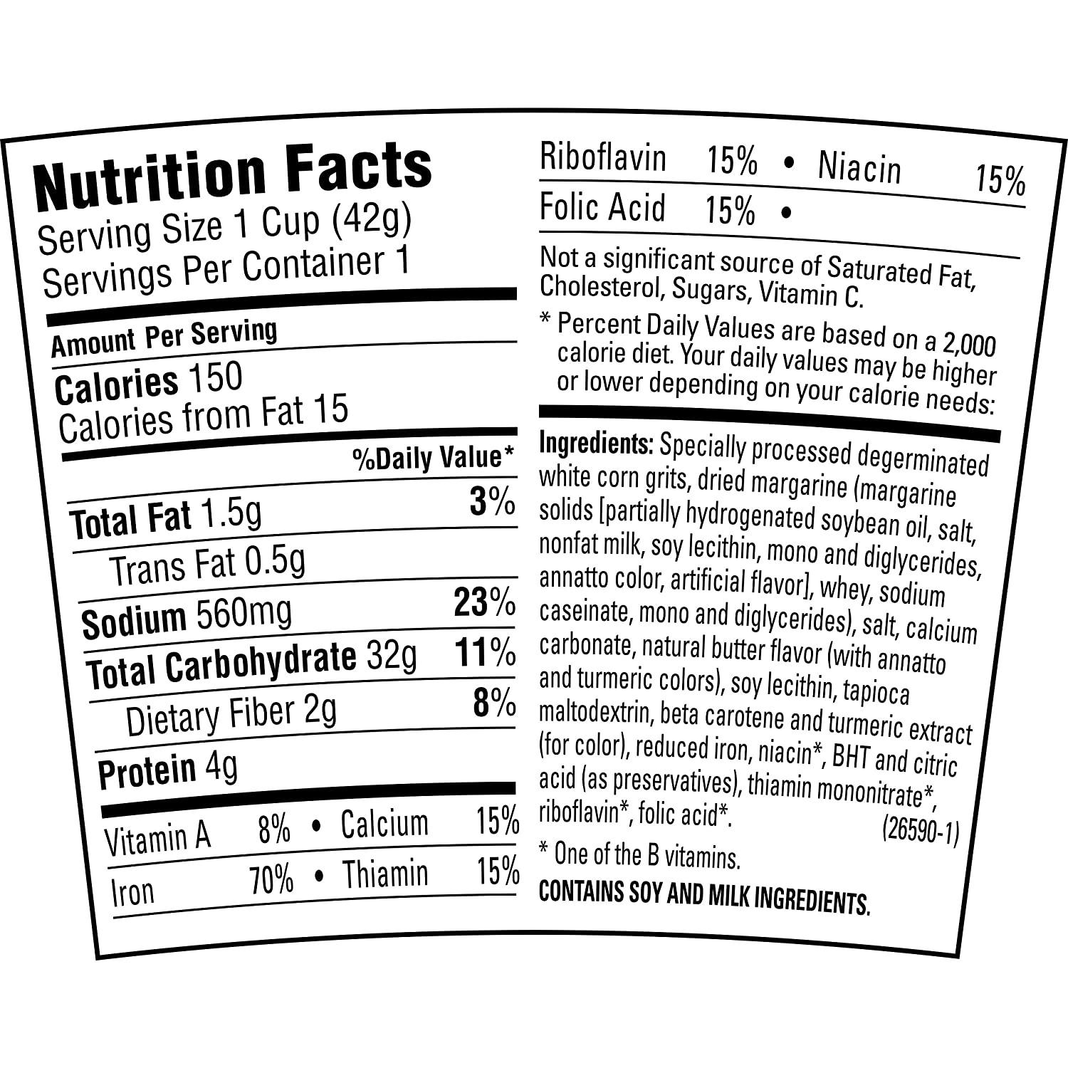 Quaker Instant Grits Butter Flavor Breakfast Cereal 1.48oz (12 Pack