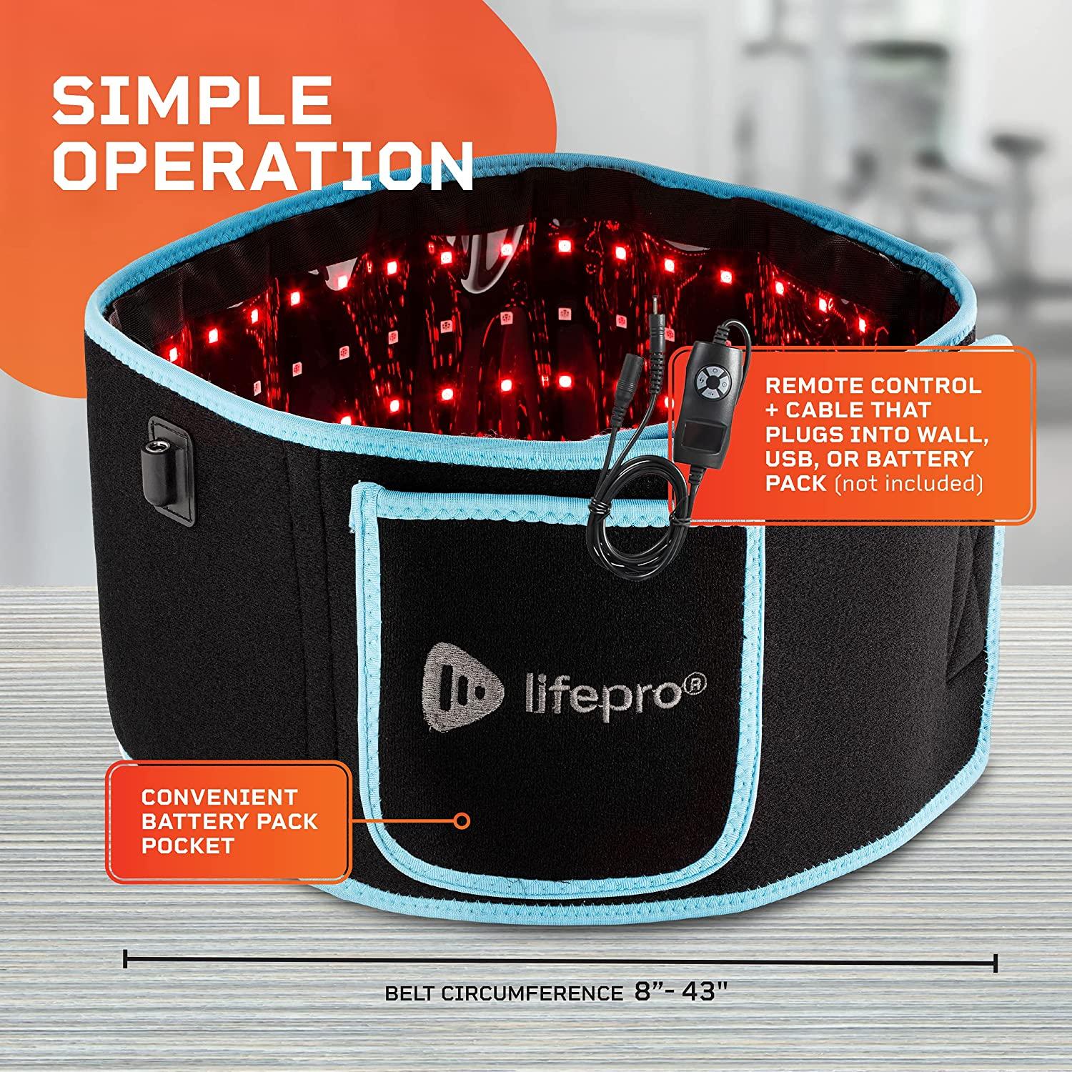 LifePro Blue Red Light Therapy Lipo Belt for Body Fat Loss & Pain