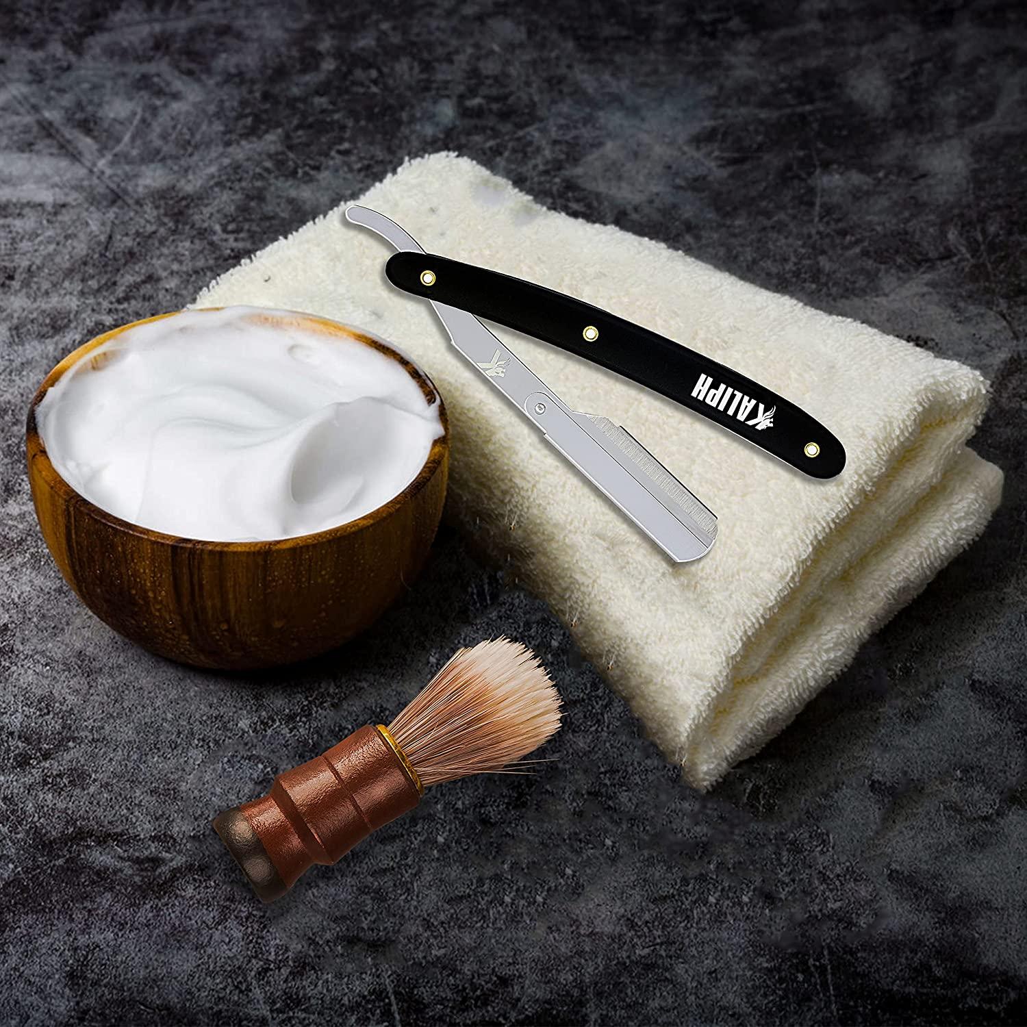 Kaliph Professional Barber Straight Razor Set 2Pcs Straight Edge Razors with 100 Blades