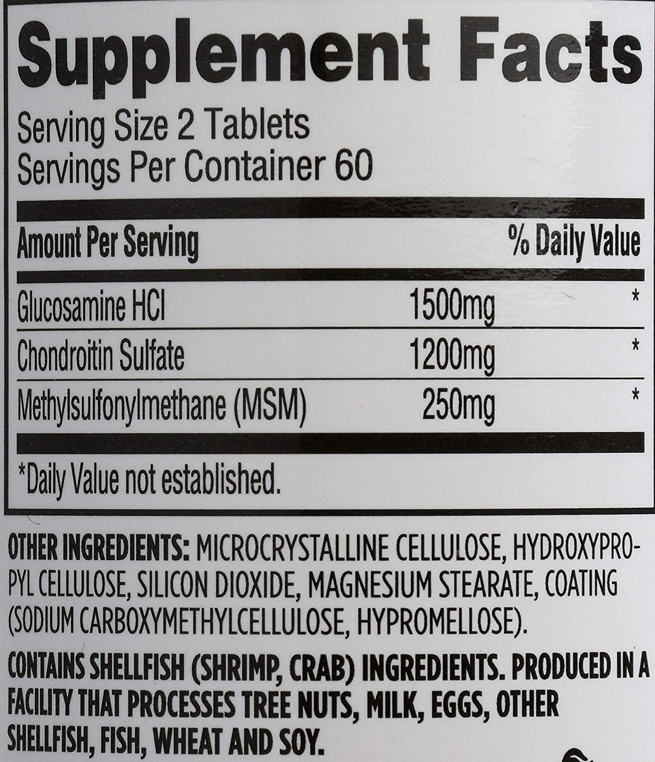 Whole Foods Market 365 Glucosamine Chondroitin X Strength MSM 120 Tablets