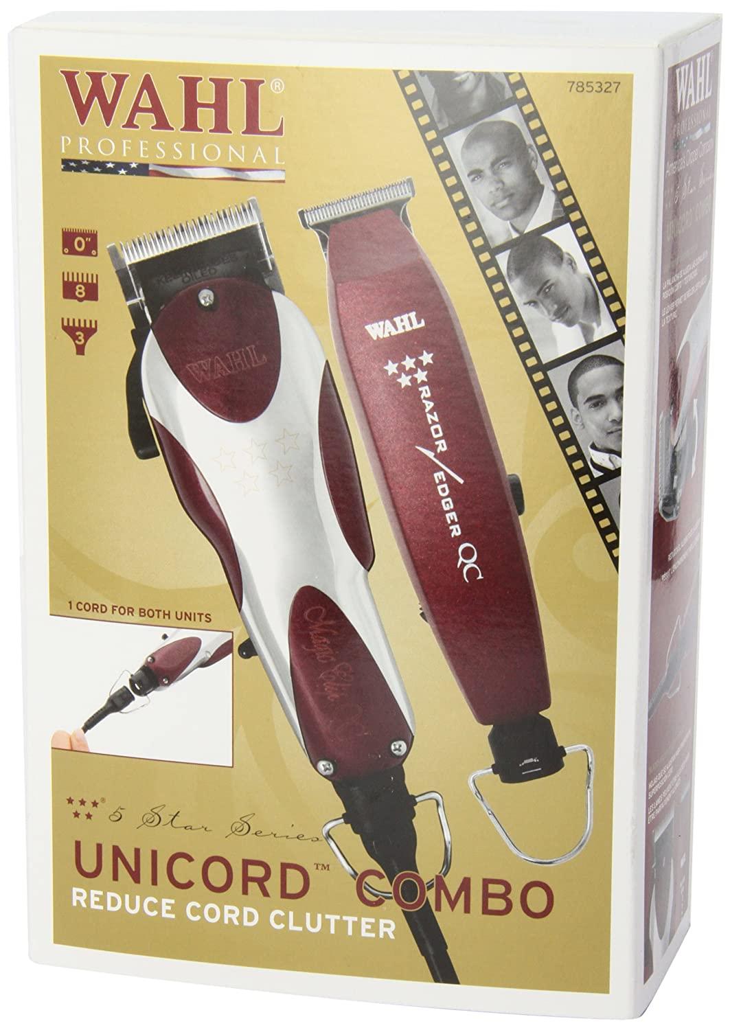 Wahl Professional 5 Star Unicord Combo with Corded Magic Clip Clipper and  Razor Edger Trimmer for Professional Barbers and Stylists
