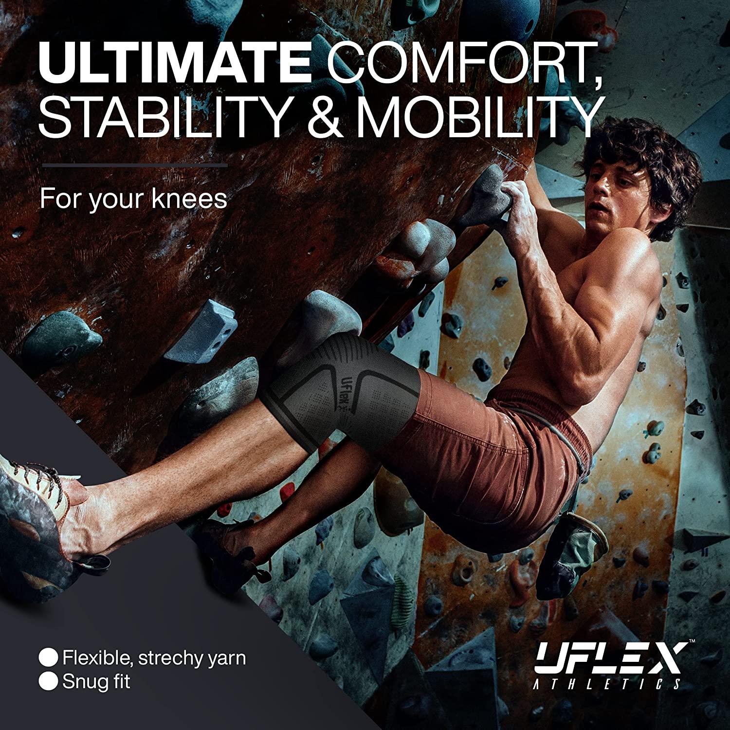 UFlex Athletics Knee Compression Sleeve Support for Women and Men