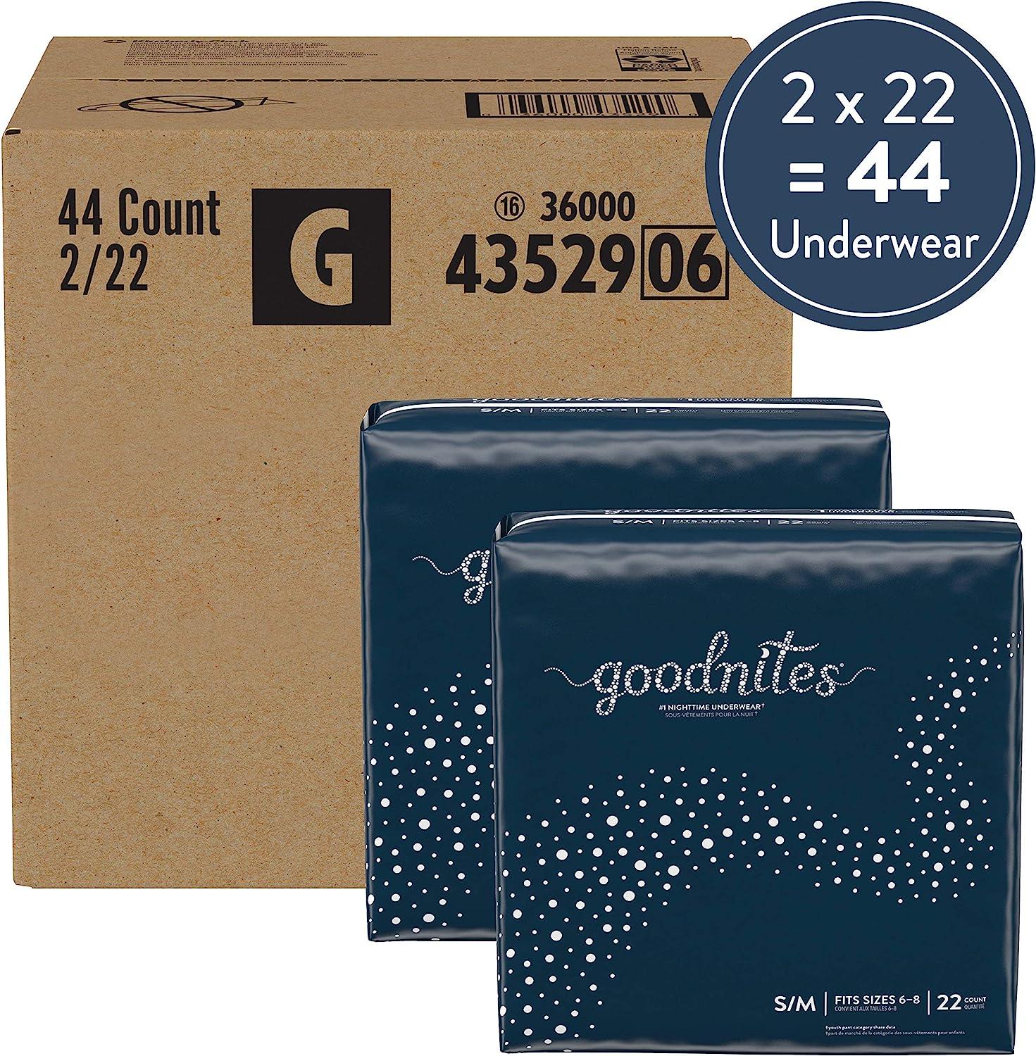 Goodnites Nighttime Bedwetting Underwear, Girls' S/M (43-68 lb