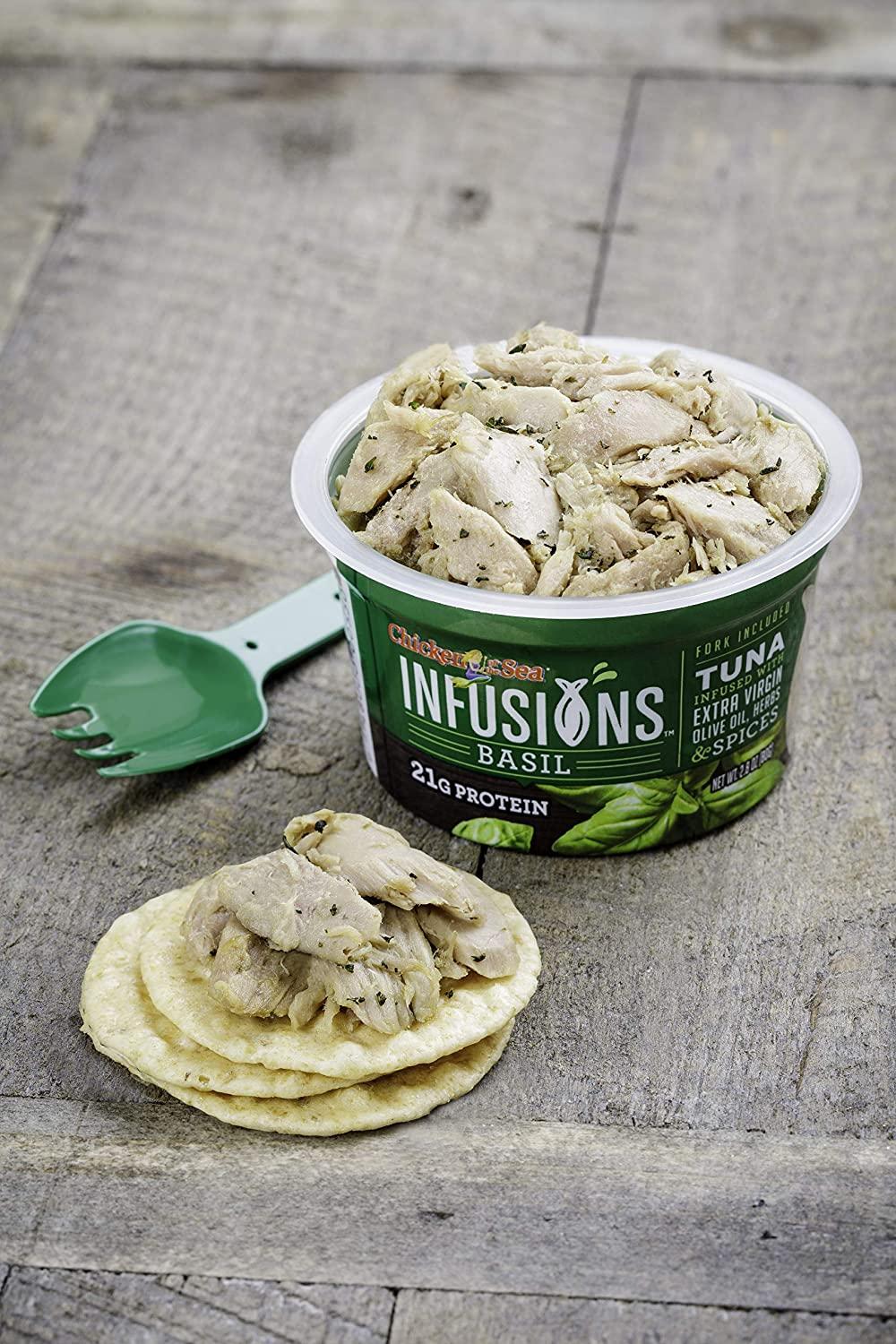 Chicken of the Sea Infusions Tuna, Basil Cups, 2.8 Oz, Pack of 6