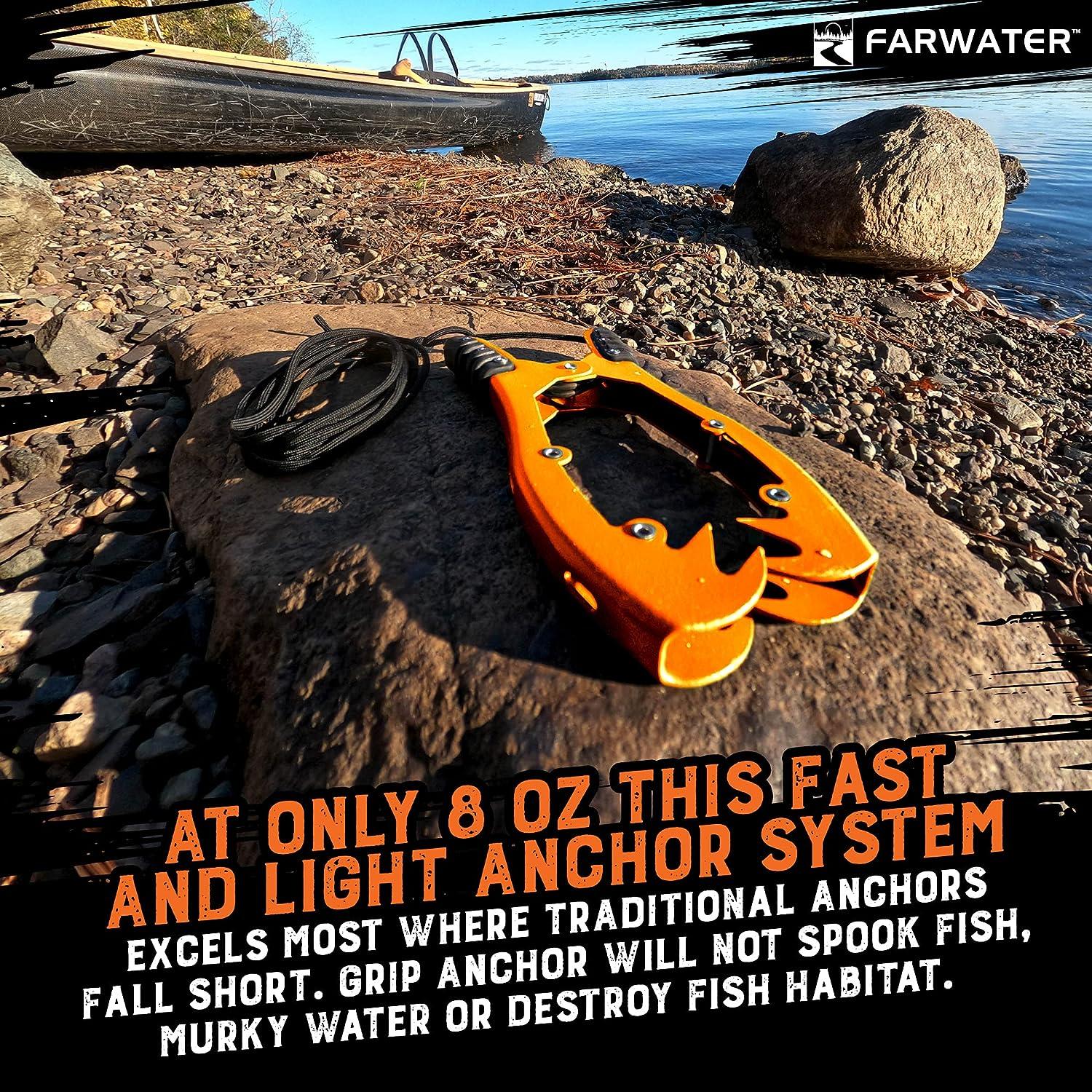 Farwater Canoe Anchor Grip - Kayak Fishing Accessories - Brush Clamp Anchor with 15ft Paracord - Coated Steel - Orange | Buy Now with Express International Delivery | GoSupps.com Farwater Canoe Anchor Grip - Kayak Fishing Accessories - Brush Clamp Anchor with 15ft Paracord - Coated Steel - Orange | Buy Now with Express International Delivery | GoSupps.com