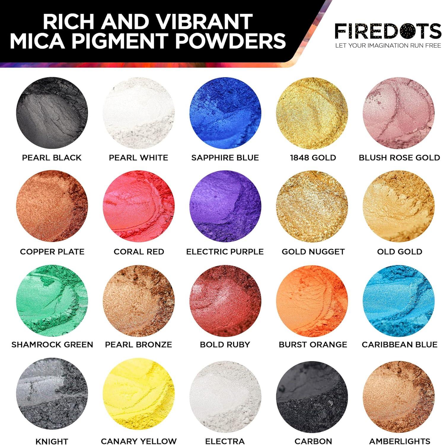 FIREDOTS Black Mica Powder for Epoxy Resin 200g of Pearl Black Bulk