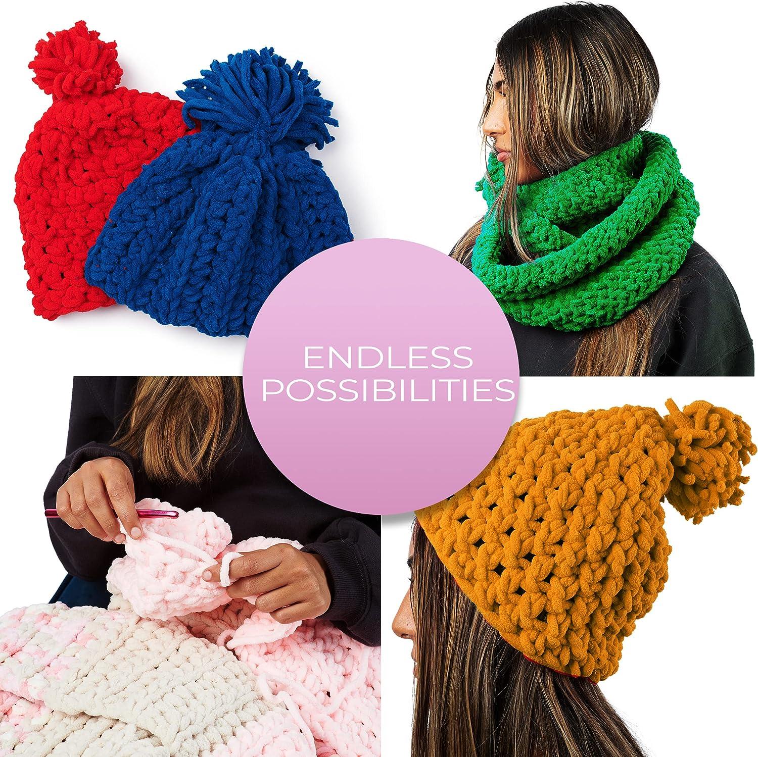  Lomaire Chunky Yarn Blanket Crochet Kit – 3.3LB/900 Yards  Chenille Yarn for Crocheting & Knitting, 8mm Crochet Hook, & Cotton Tote  Bag – Knitting & Crochet Supplies